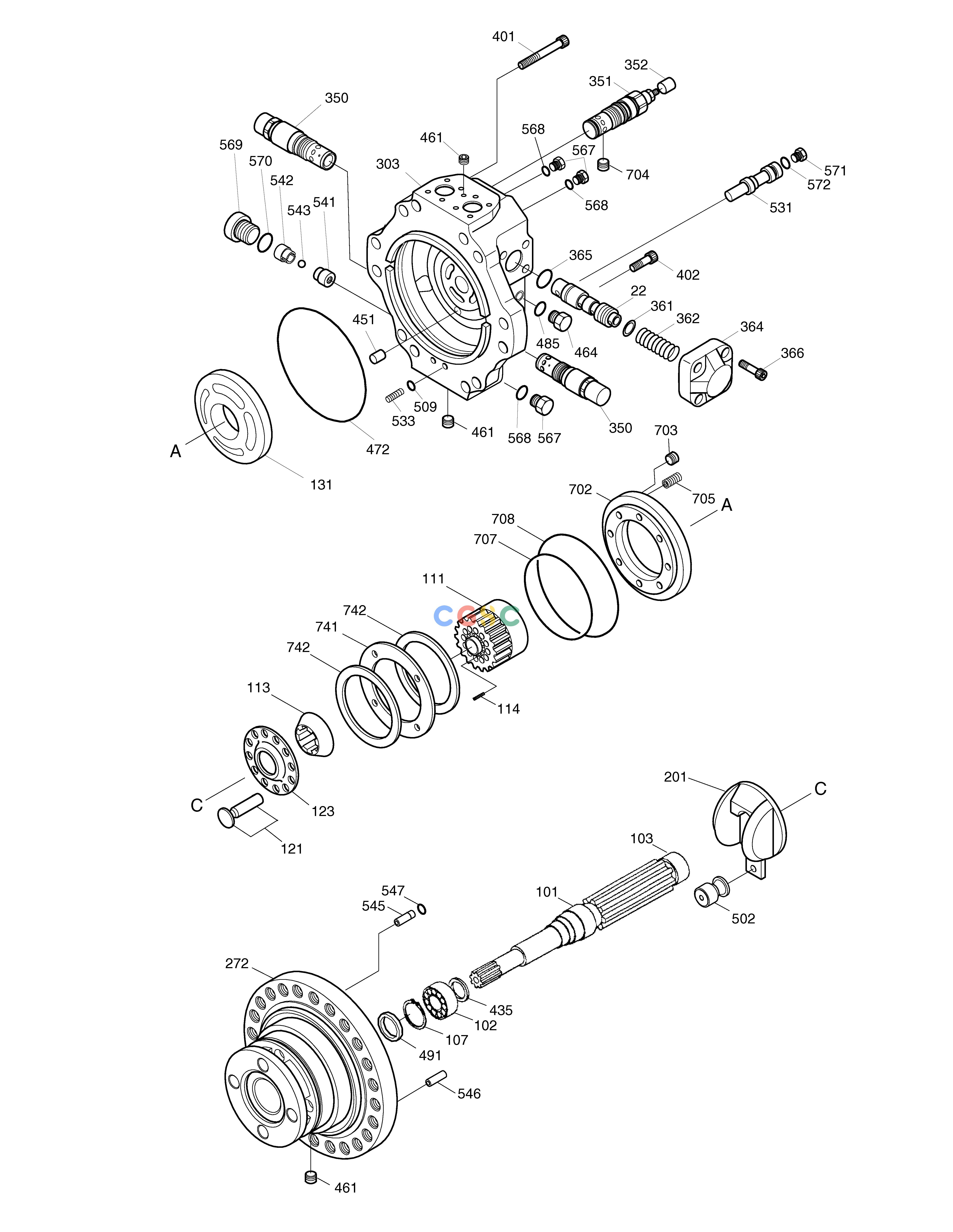 斗山零件查询TRAVEL MOTOR-DNB50D SOLAR 290LC-V Doosan parts catalog online
