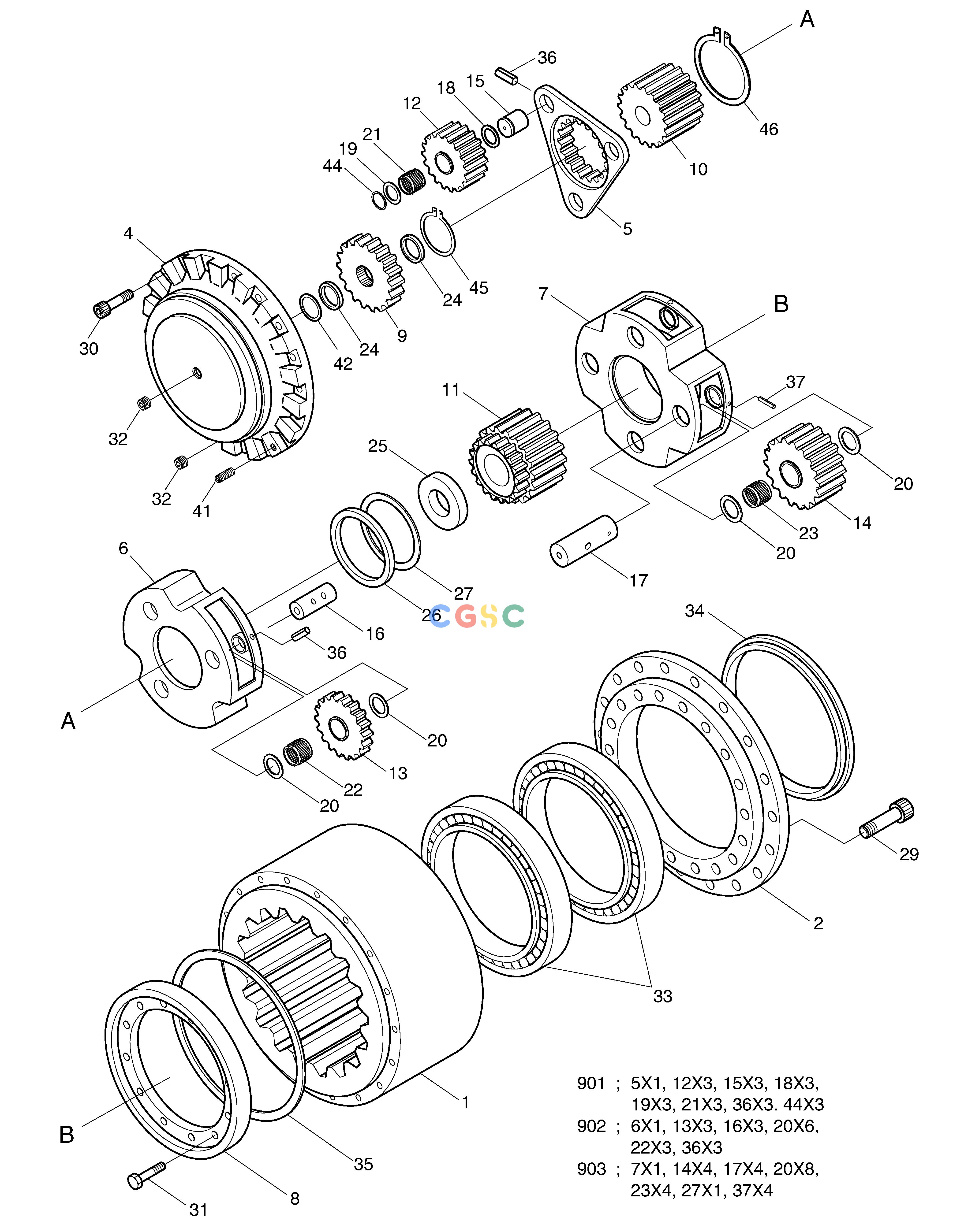 斗山零件查询TRAVEL REDUCTION DEVICE-DNB50B SOLAR 290LC-V Doosan parts catalog online
