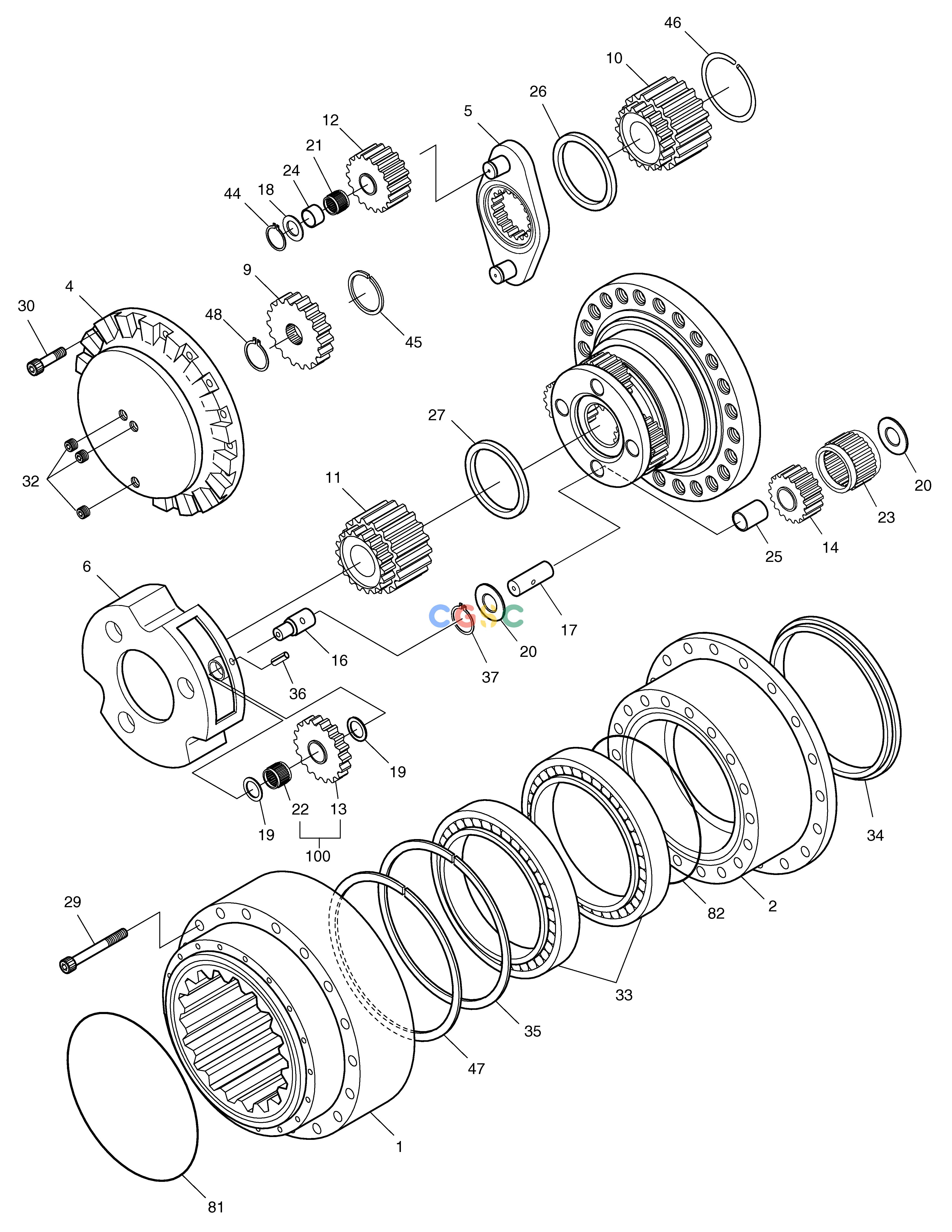 斗山零件查询TRAVEL REDUCTION DEVICE-DNB50D SOLAR 290LC-V Doosan parts catalog online