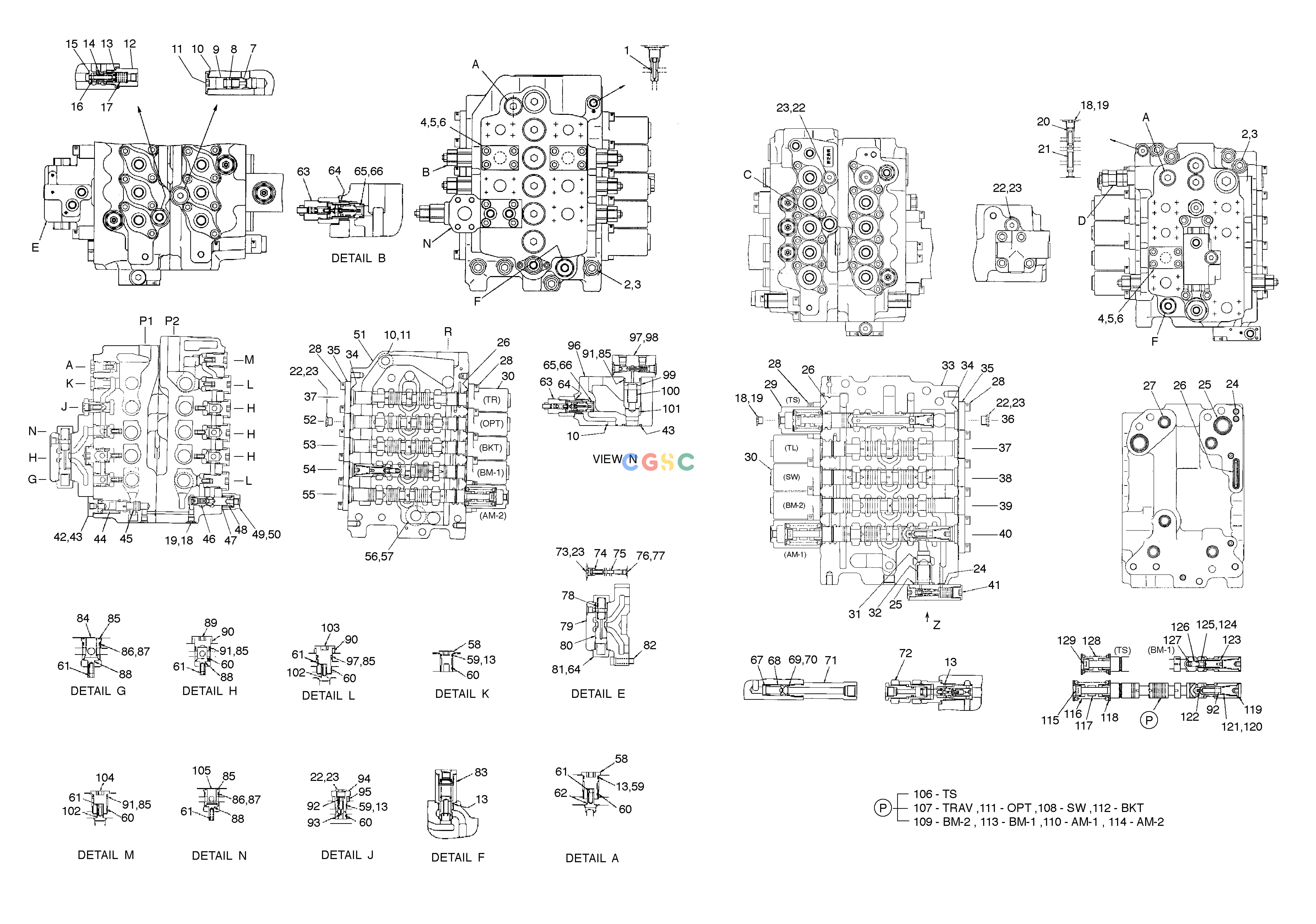 斗山零件查询CONTROL VALVE(A) SOLAR 290LC-V Doosan parts catalog online