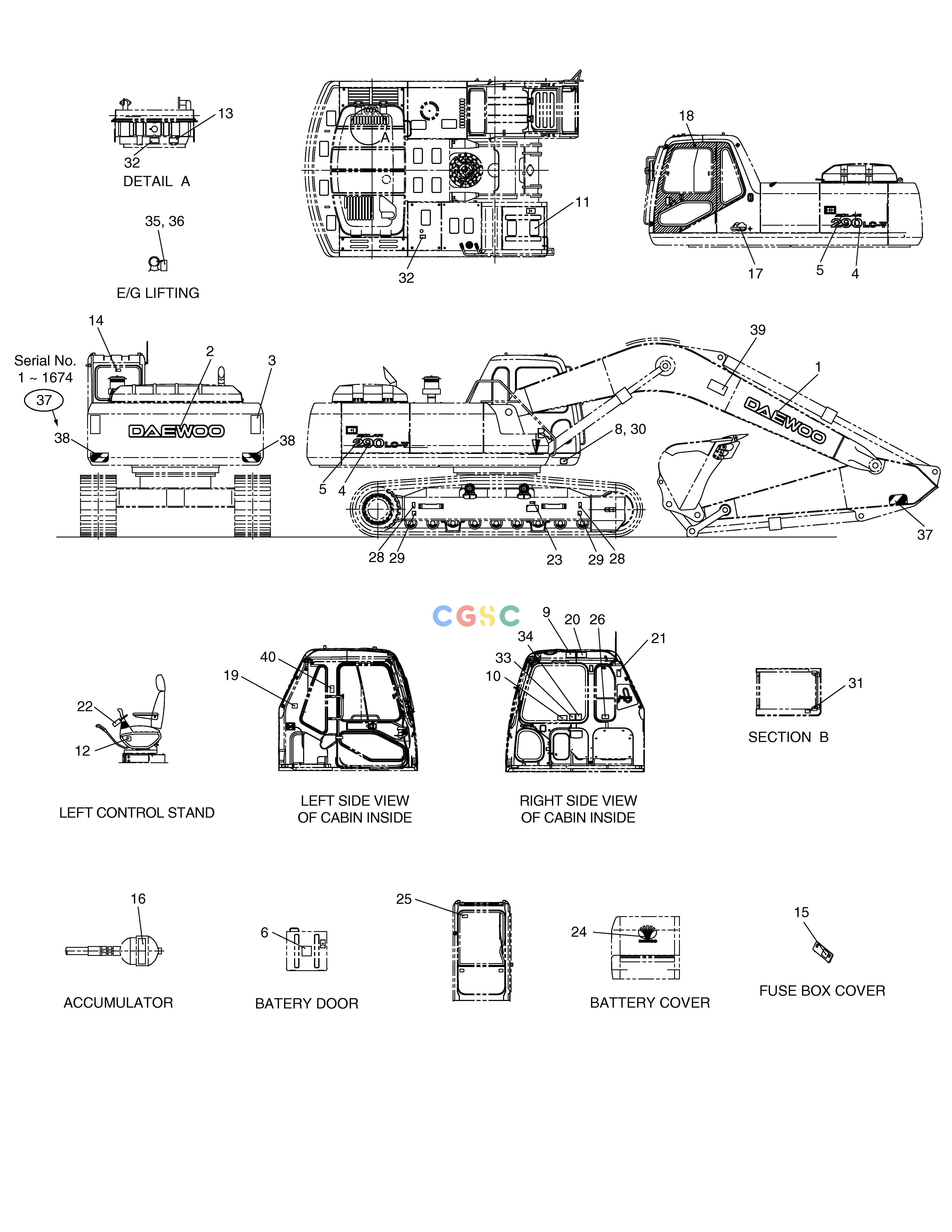 斗山零件查询NAME PLATE-EUROPE SOLAR 290LC-V Doosan parts catalog online