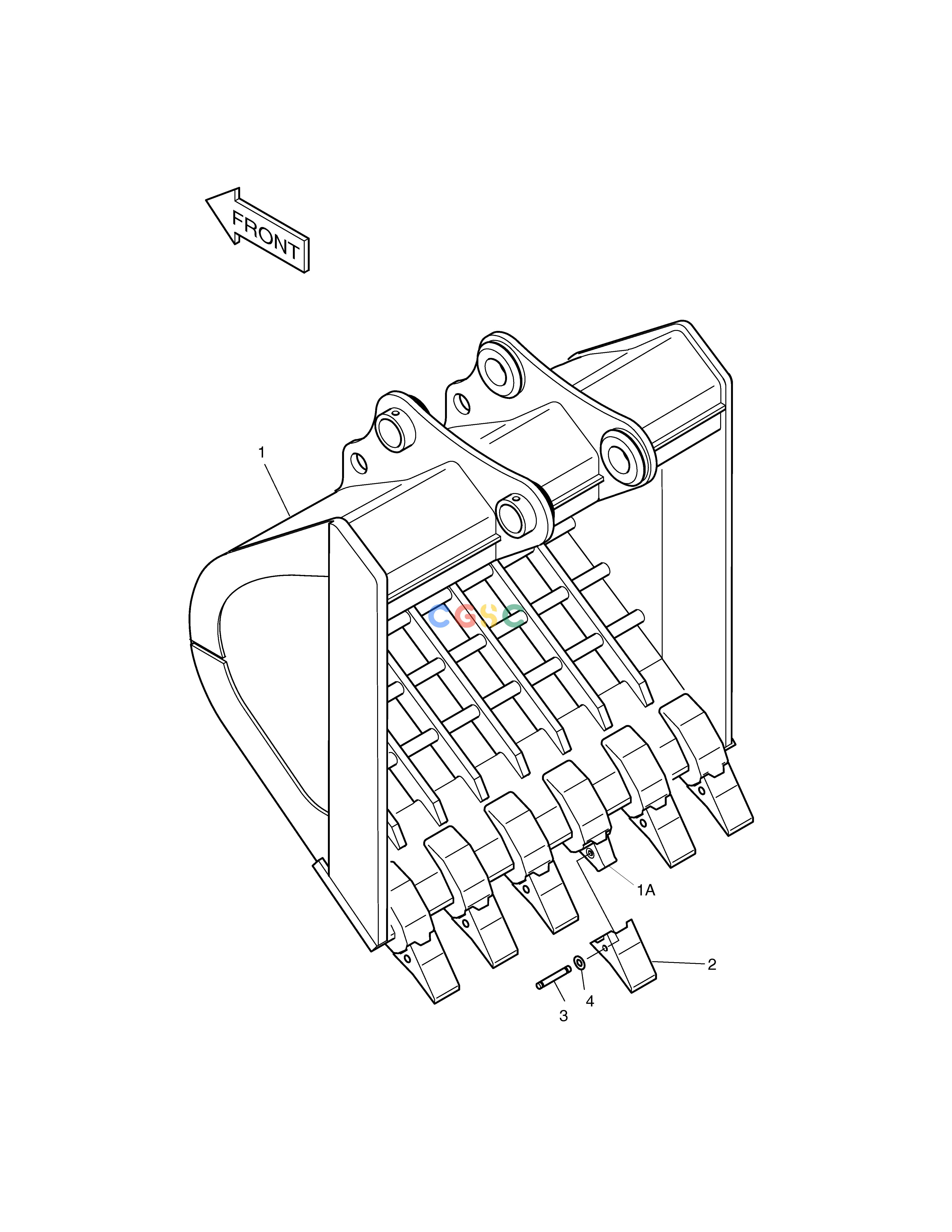 斗山零件查询BUCKET-1.3m³-SKELETON SOLAR 290LC-V Doosan parts catalog online