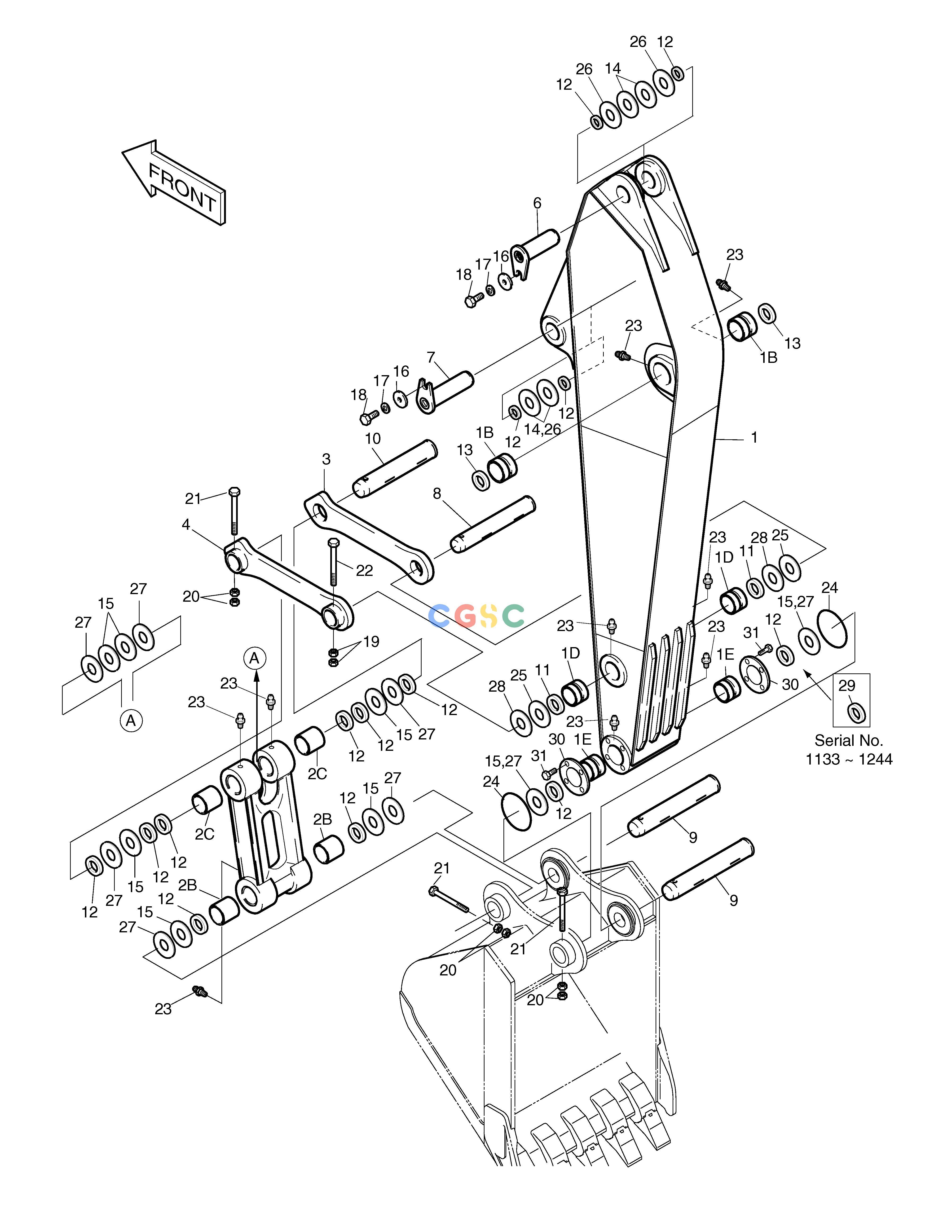 斗山零件查询ARM -3.1m(H.D)-YUDAI SOLAR 290LC-V Doosan parts catalog online