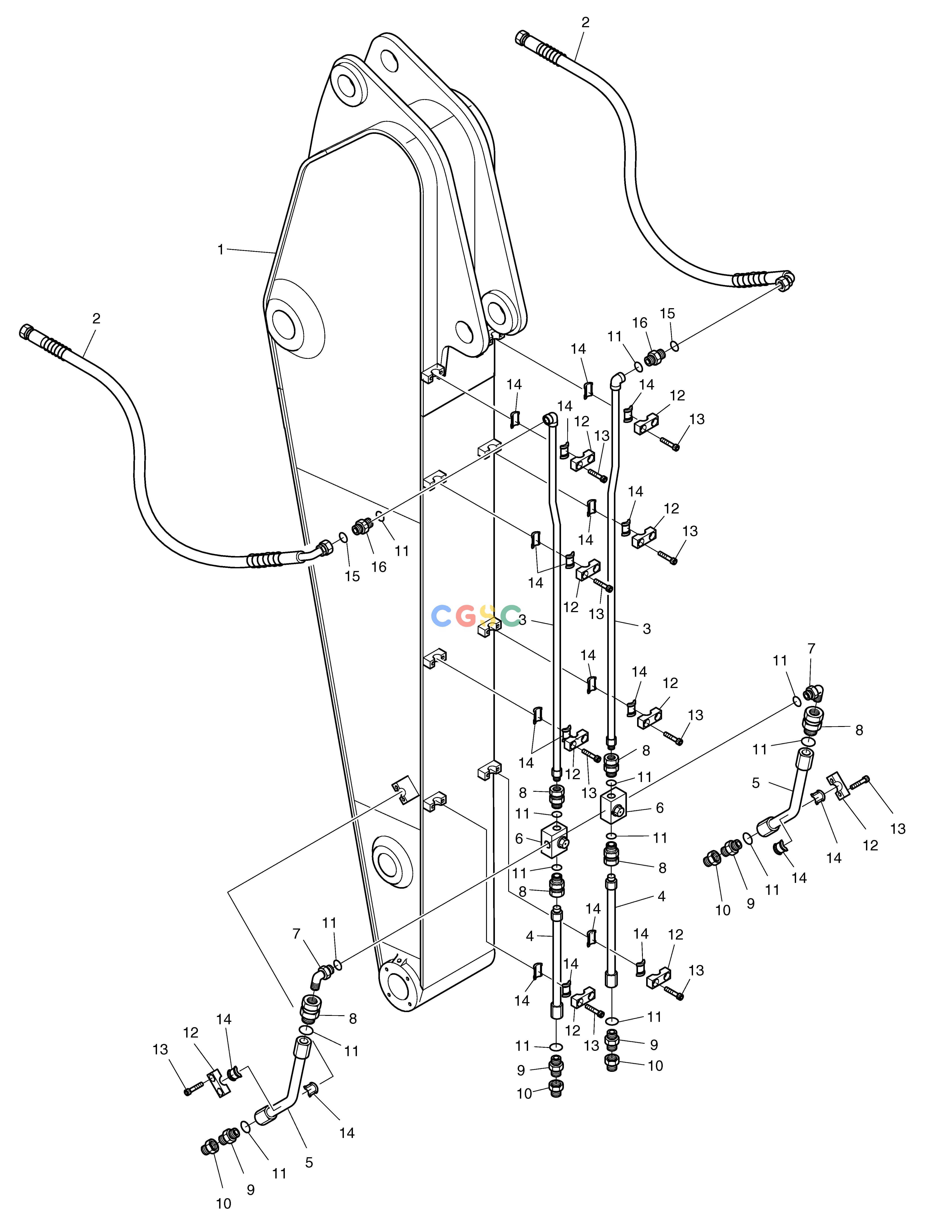 斗山零件查询ARM PIPING(2.5m)-ROTATION & TILTING SOLAR 290LC-V Doosan parts catalog online