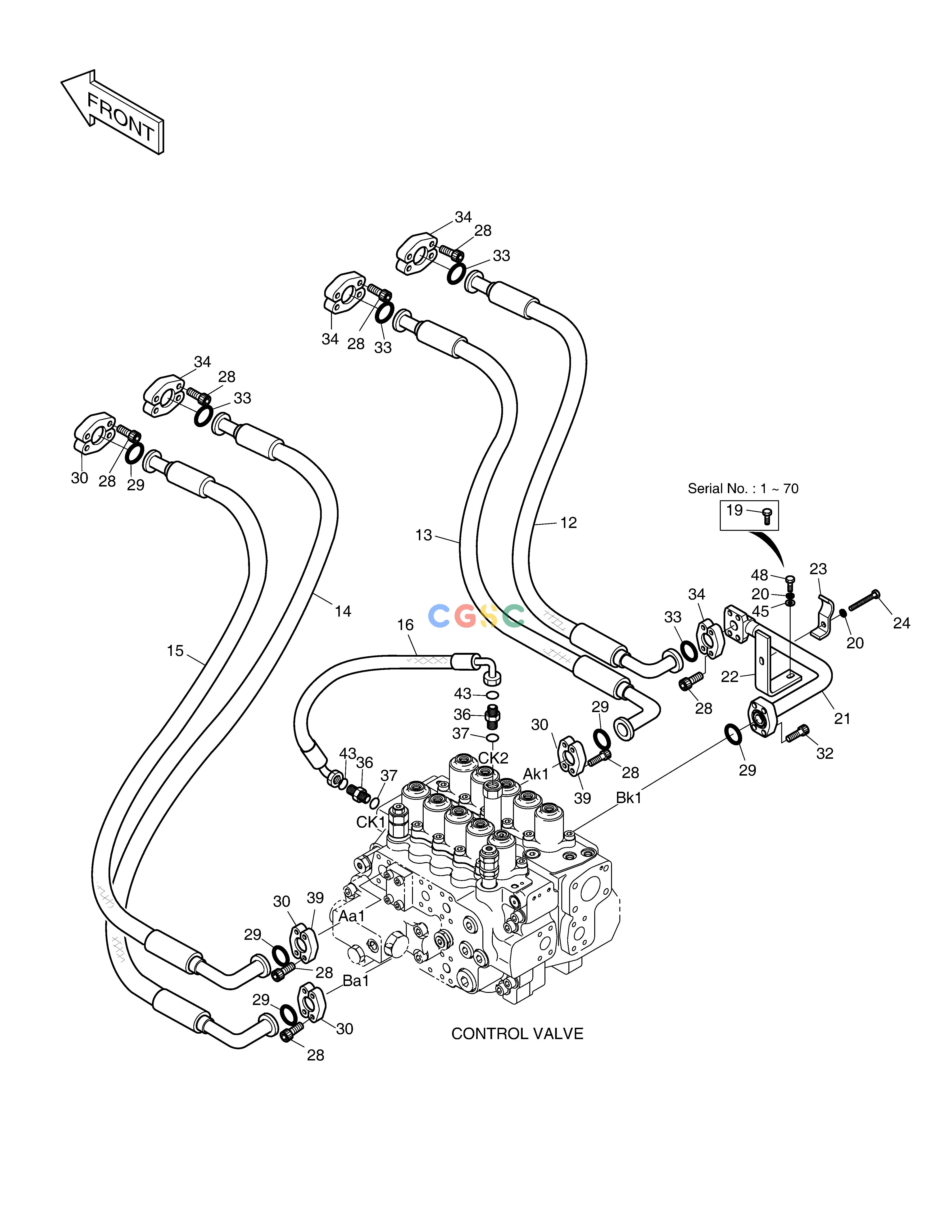 斗山零件查询MAIN PIPING(3)-ARM.BUCKET SOLAR 220LC-V Doosan parts catalog online