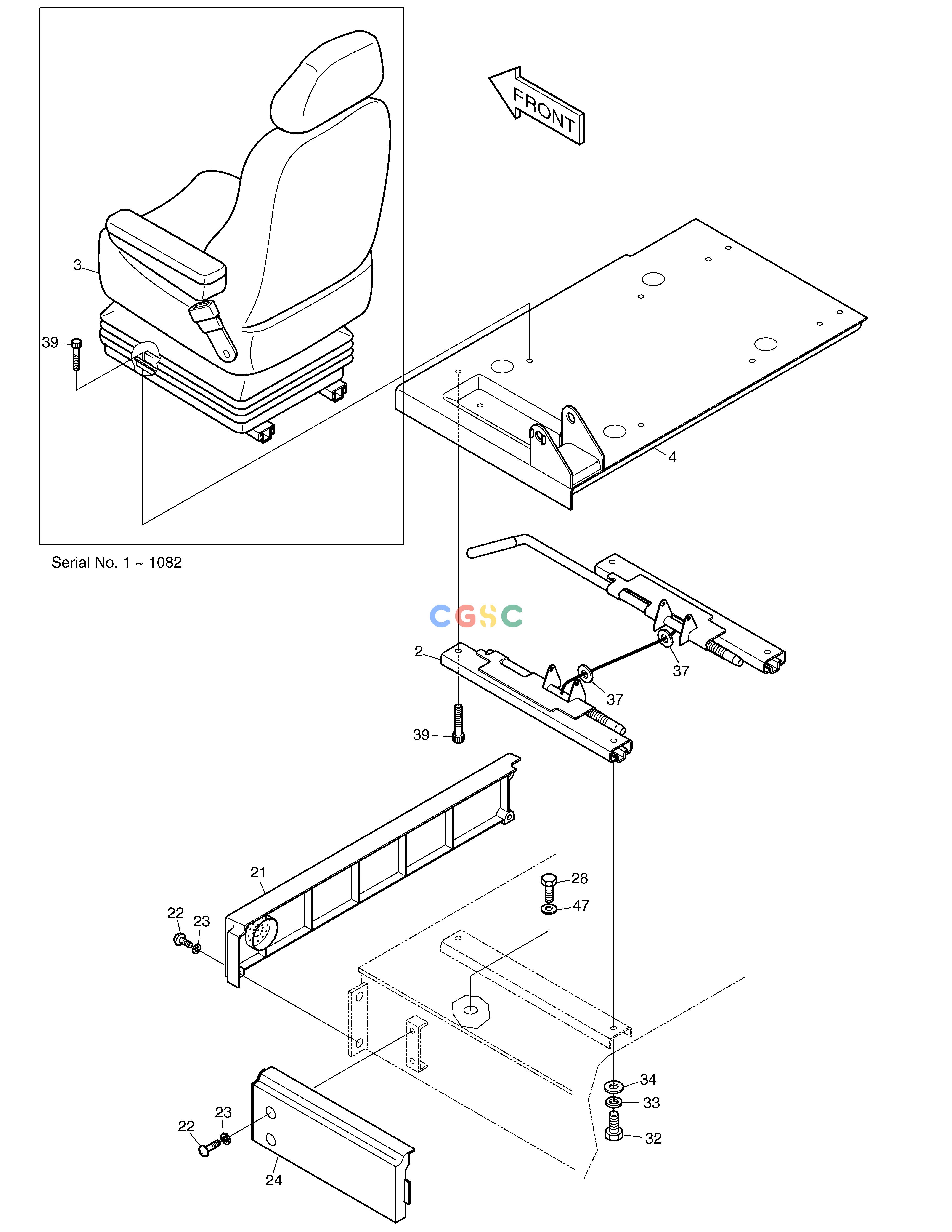 斗山零件查询SEAT & ELECTRIC BOX SOLAR 220LC-V Doosan parts catalog online