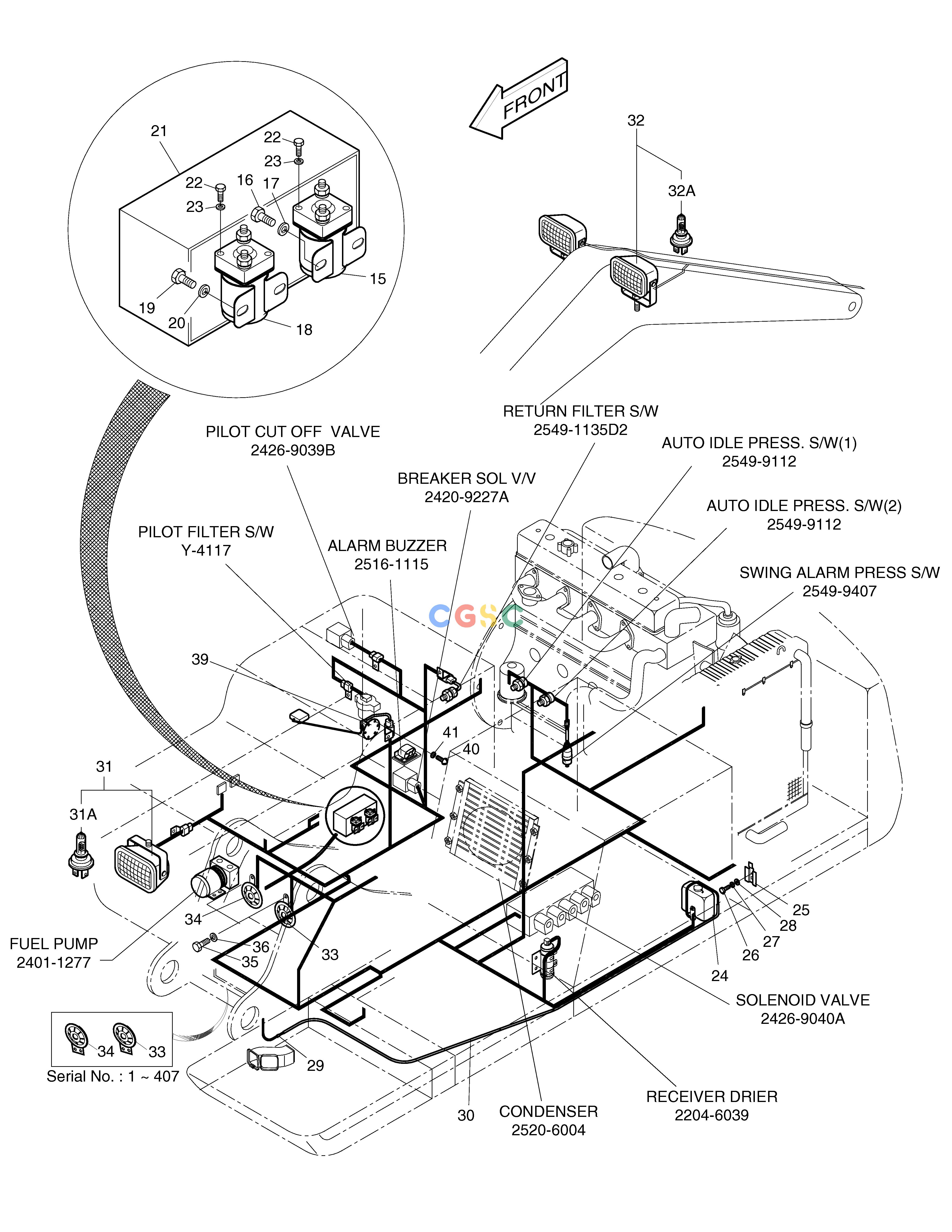 斗山零件查询ELECTRIC PARTS(6)-RELATED PARTS SOLAR 220LC-V Doosan parts catalog online