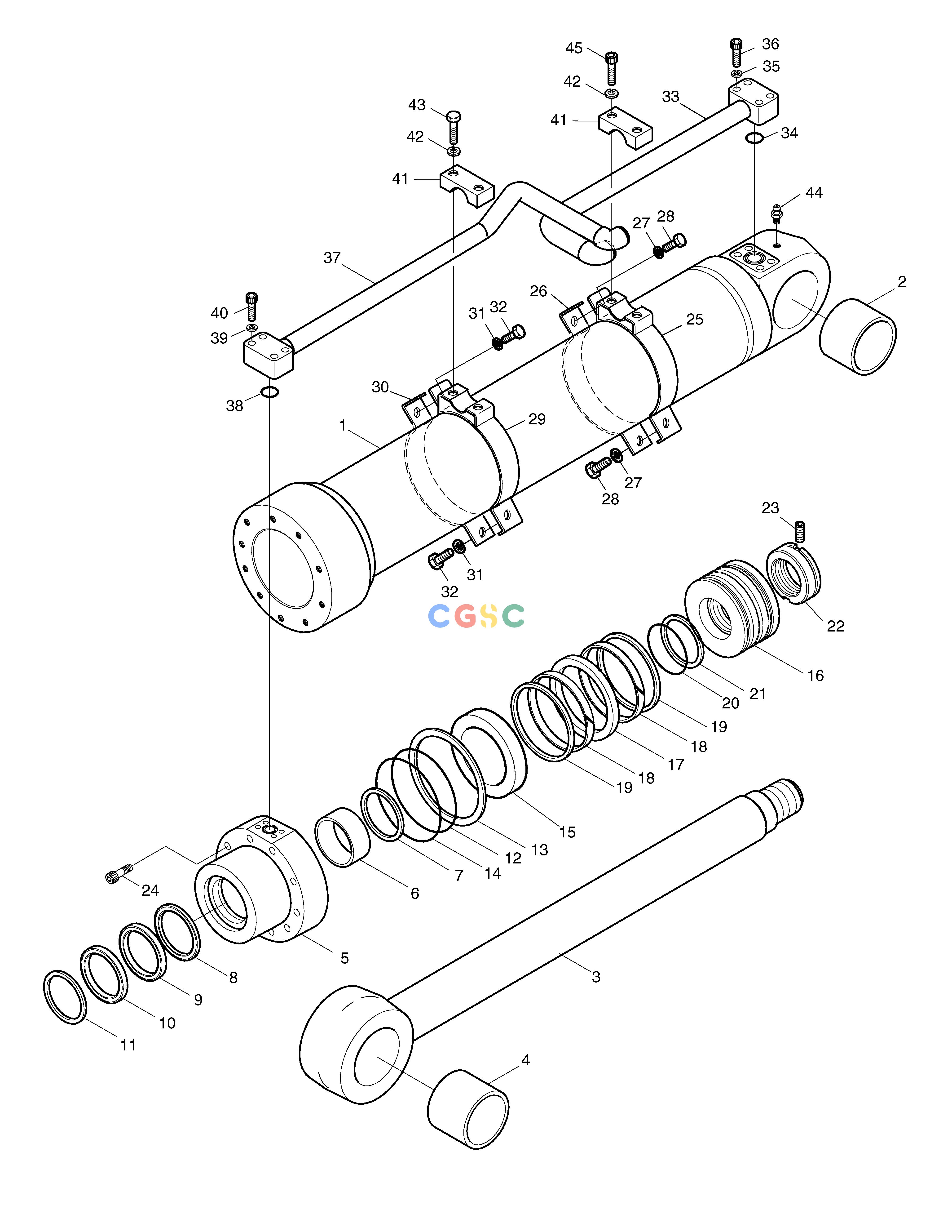 斗山零件查询BOOM CYLINDER(L.H)-ARTI.BOOM SOLAR 220LC-V Doosan parts catalog online