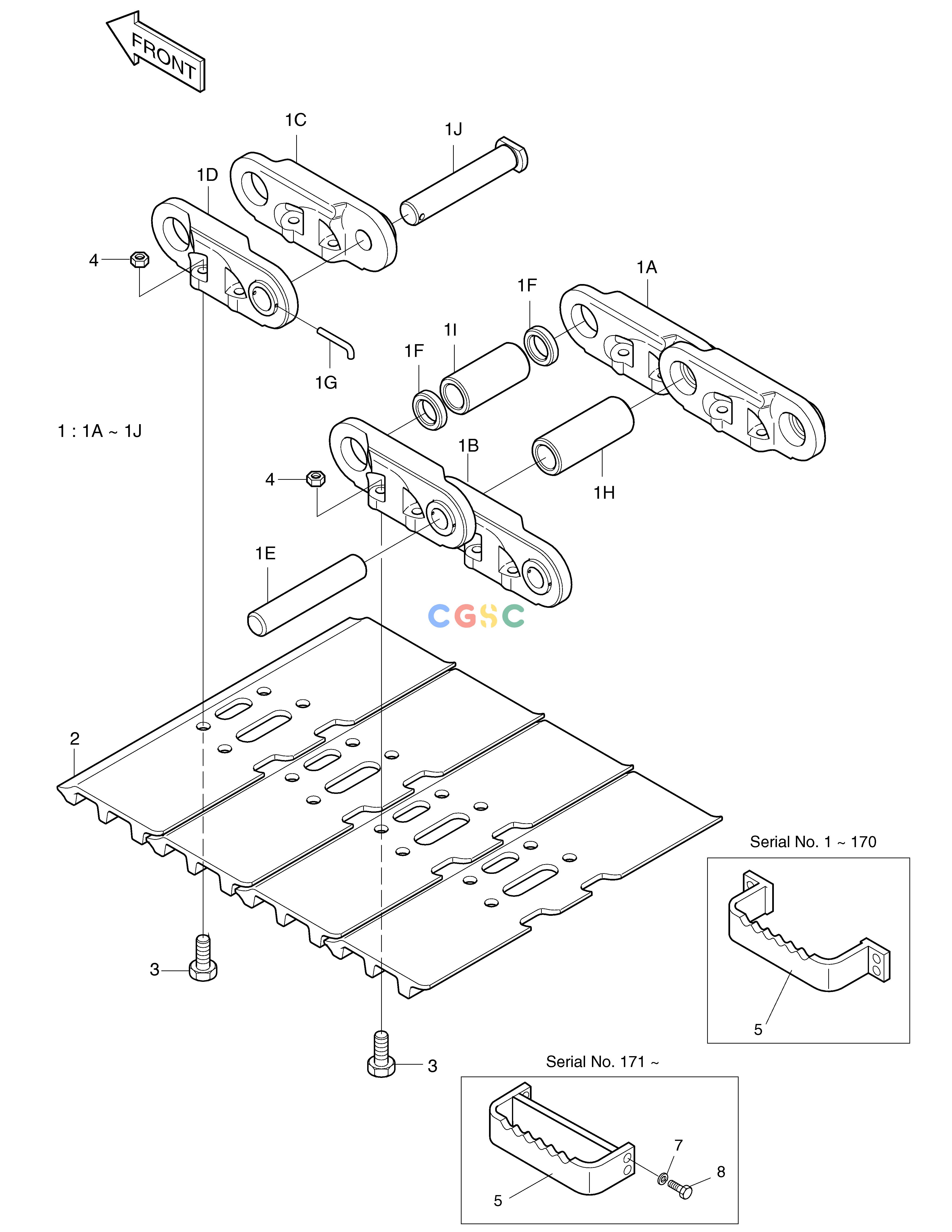 斗山零件查询TRACK SHOE ASS'Y-800G SOLAR 220LC-V Doosan parts catalog online