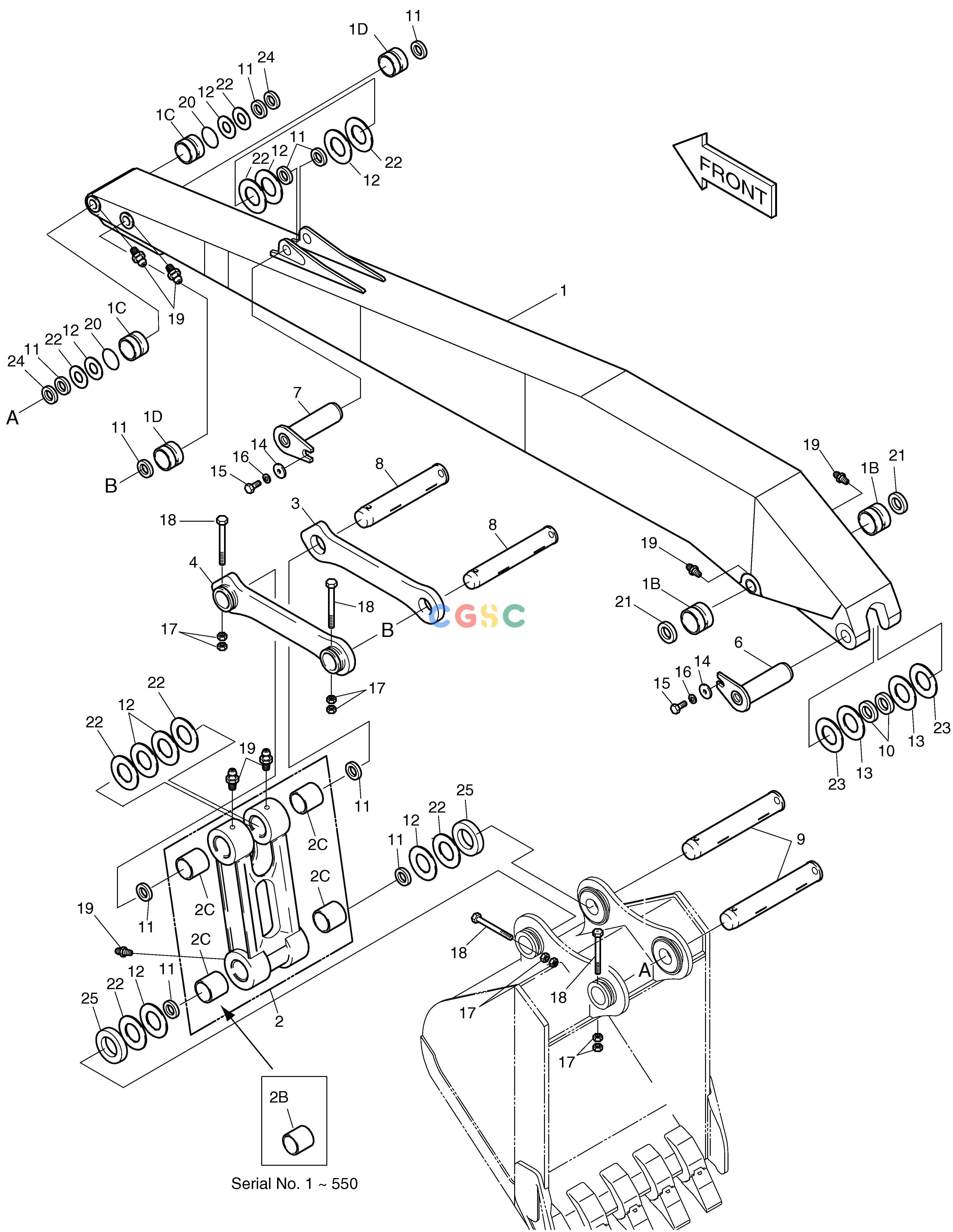 斗山零件查询ARM-6.2m SOLAR 220LC-V Doosan parts catalog online