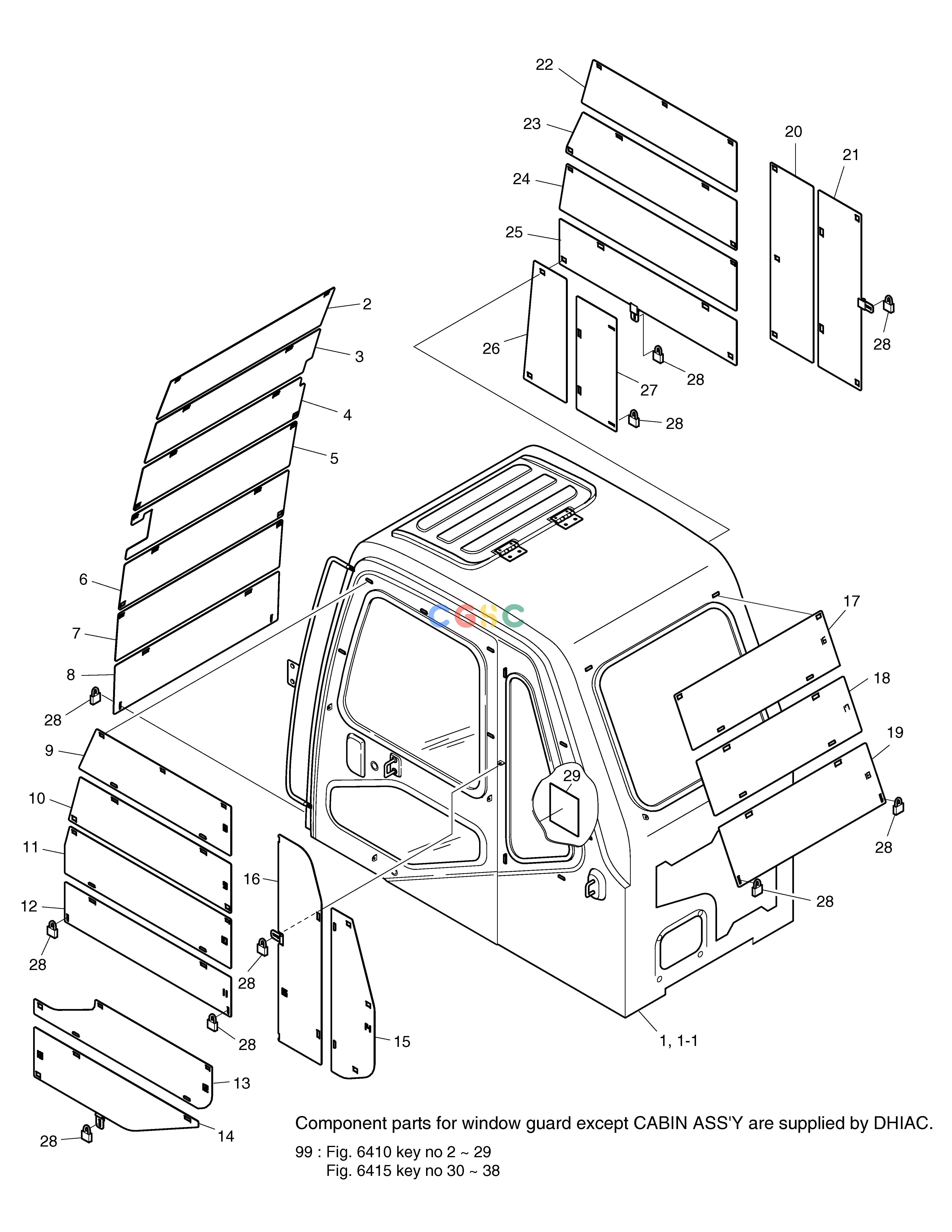 斗山零件查询WINDOW GUARD(1)-U.S.A SOLAR 220LC-V Doosan parts catalog online