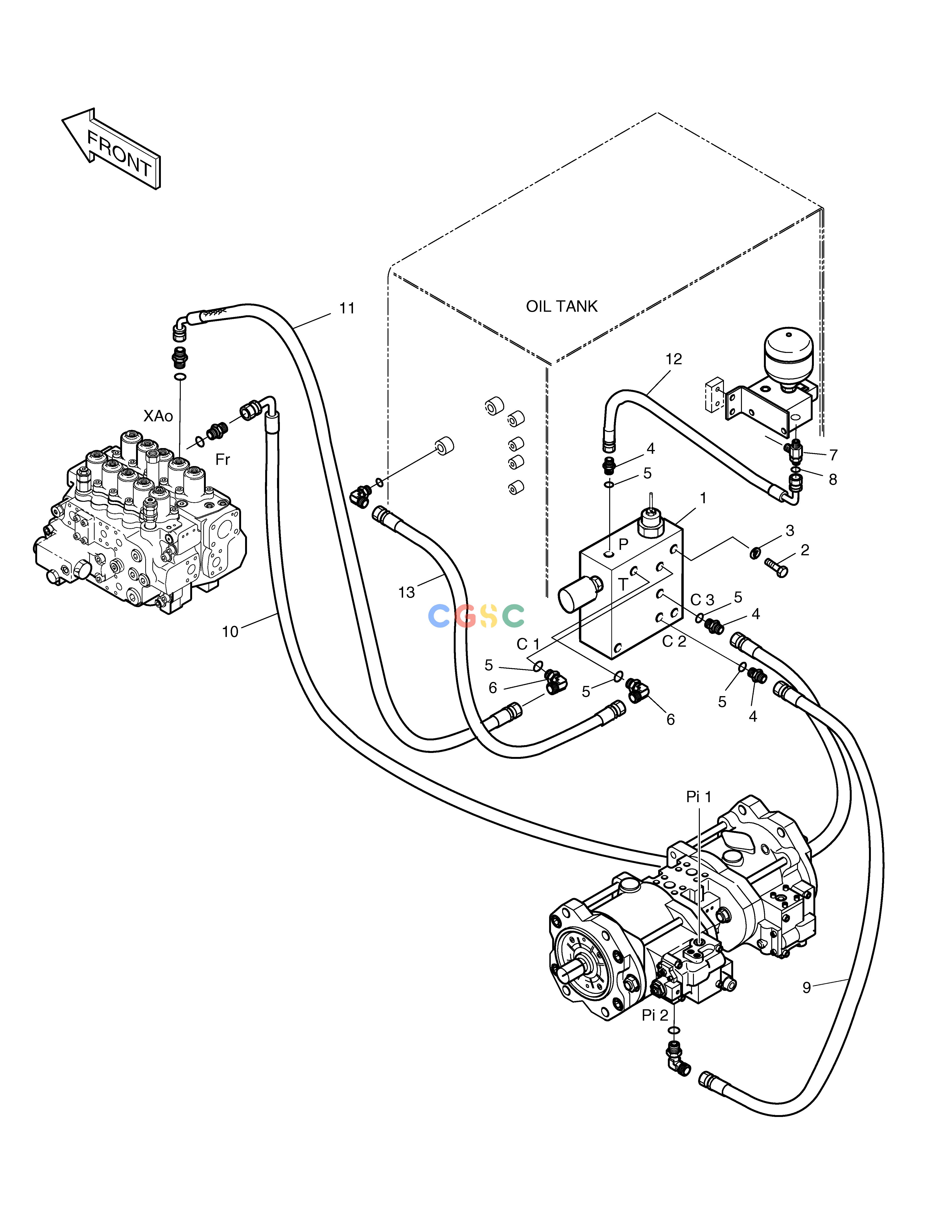 斗山零件查询PILOT PIPING-ONE WAY SOLAR 220LC-V Doosan parts catalog online
