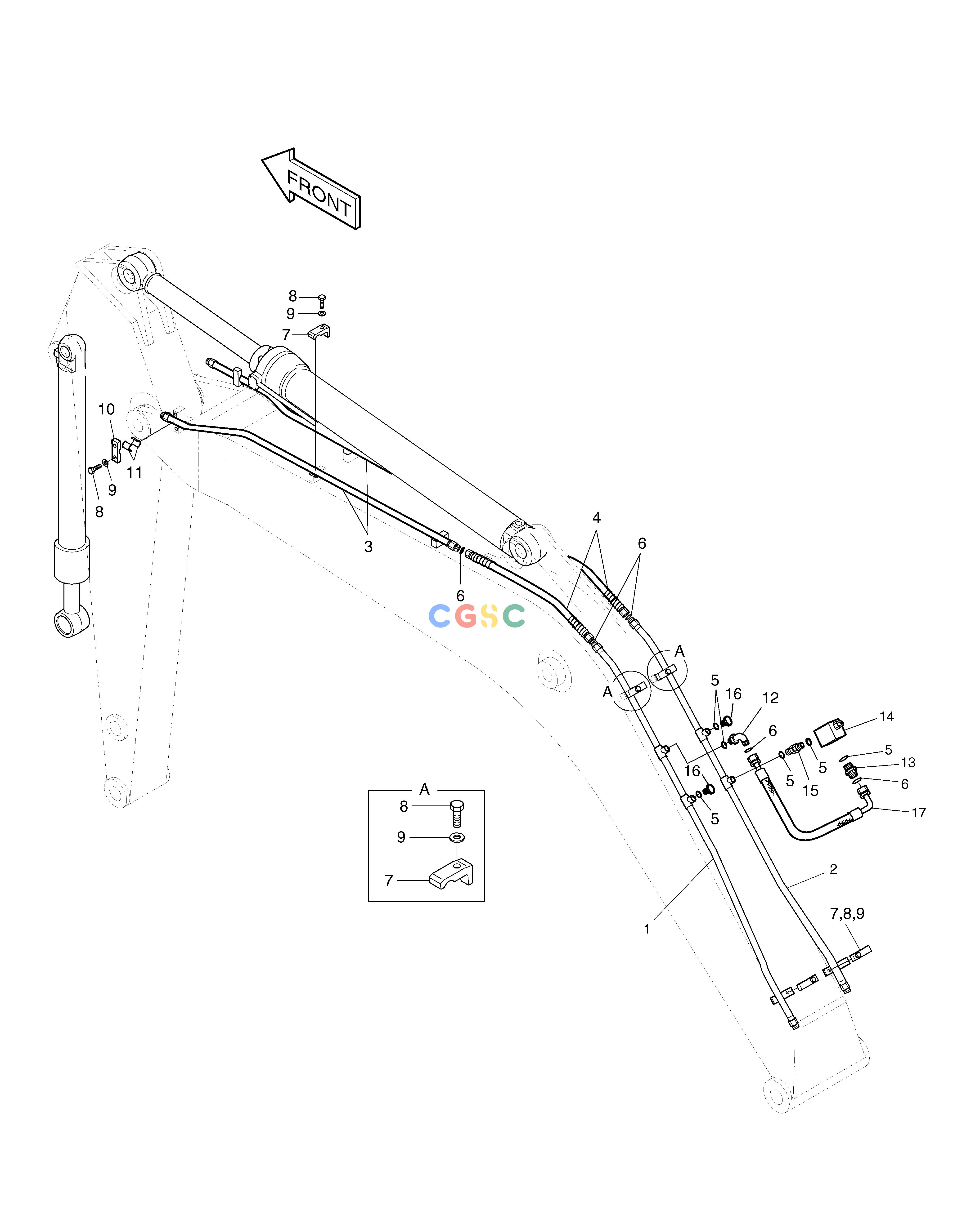 斗山零件查询BOOM PIPING-ONE WAY SOLAR 220LC-V Doosan parts catalog online