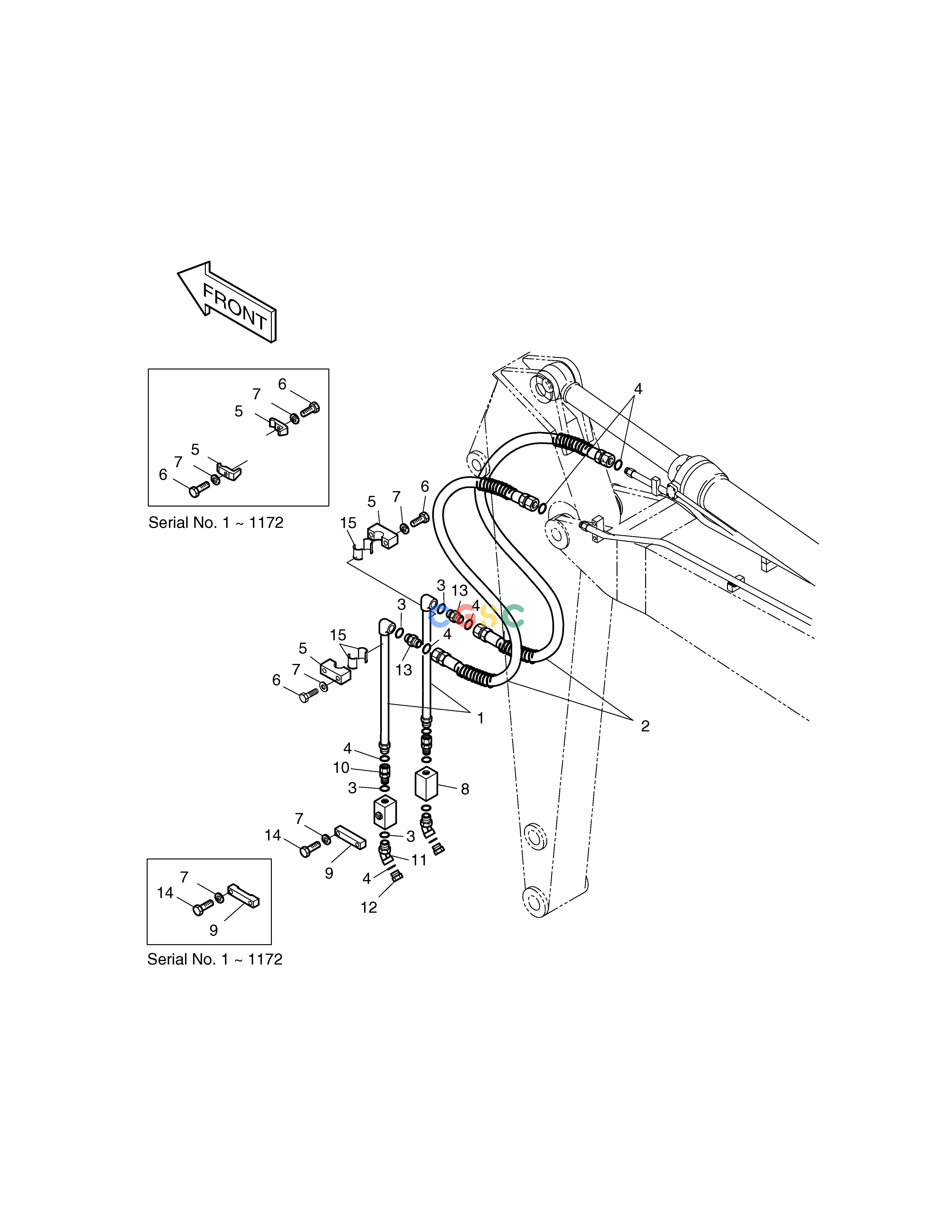 斗山零件查询ARM PIPING-ARM 2.4m(ONE & TWO WAY) SOLAR 220LC-V Doosan parts catalog online