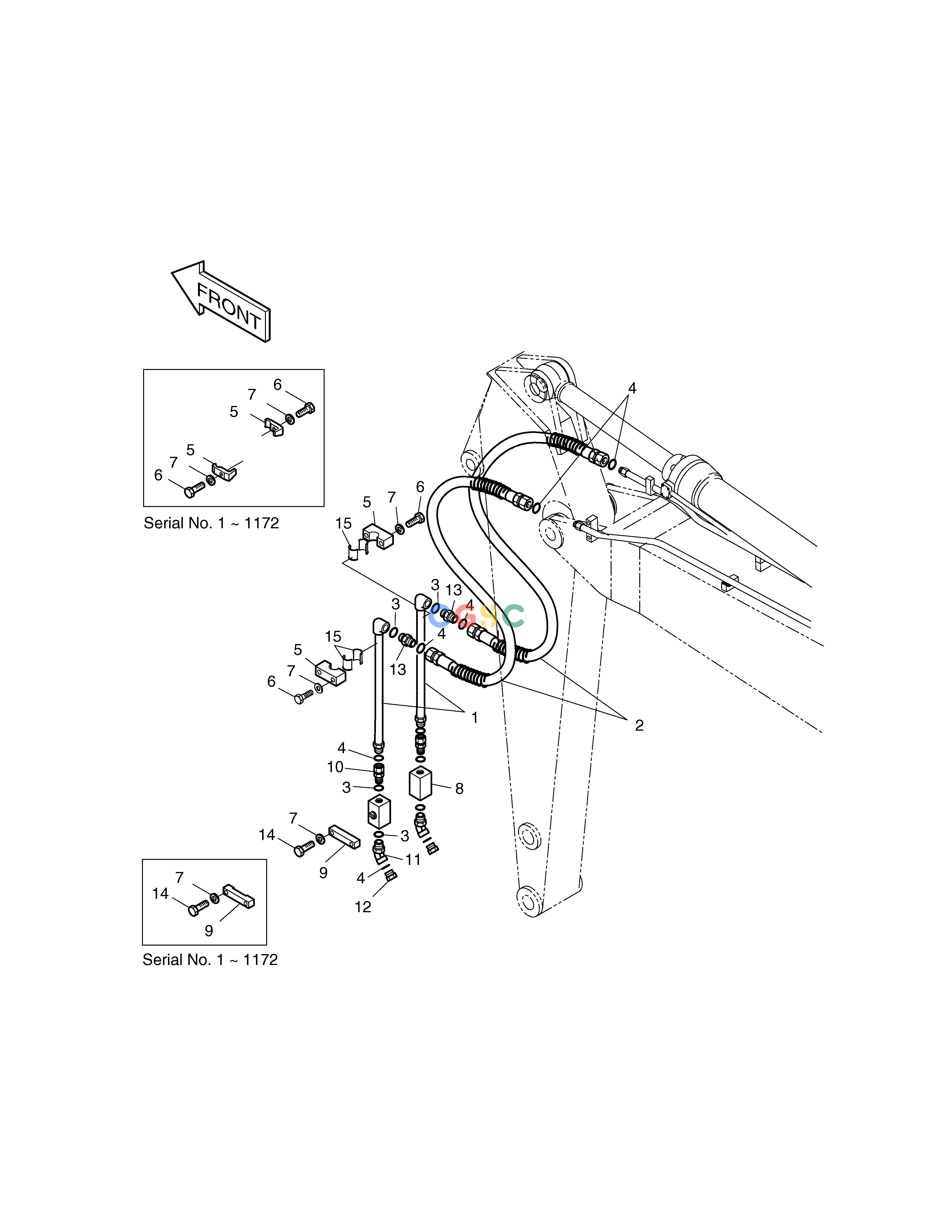 斗山零件查询ARM PIPING-ARM 3.5m(ONE & TWO WAY) SOLAR 220LC-V Doosan parts catalog online