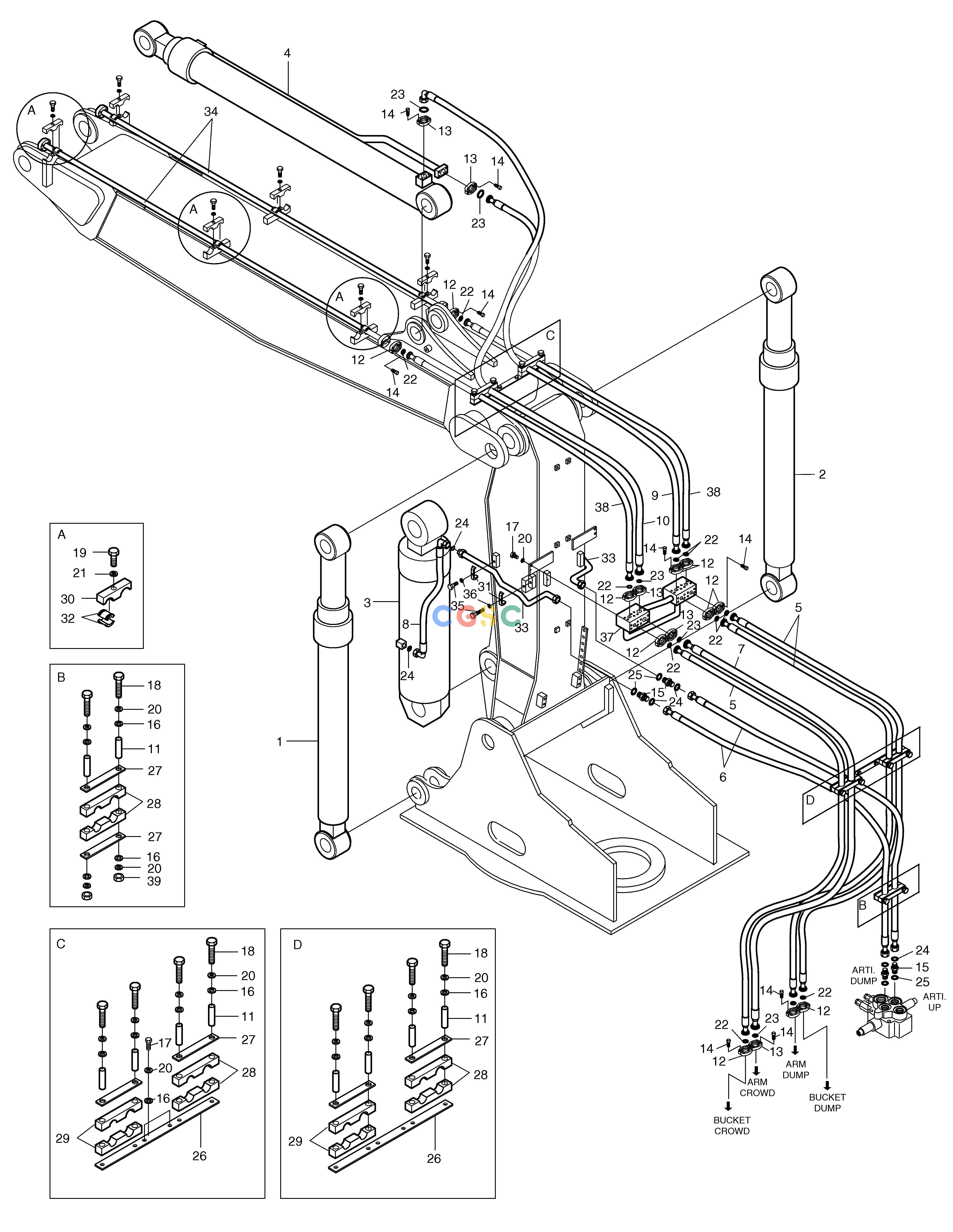 斗山零件查询FRONT PIPING-ARTI.BOOM SOLAR 220LC-V Doosan parts catalog online