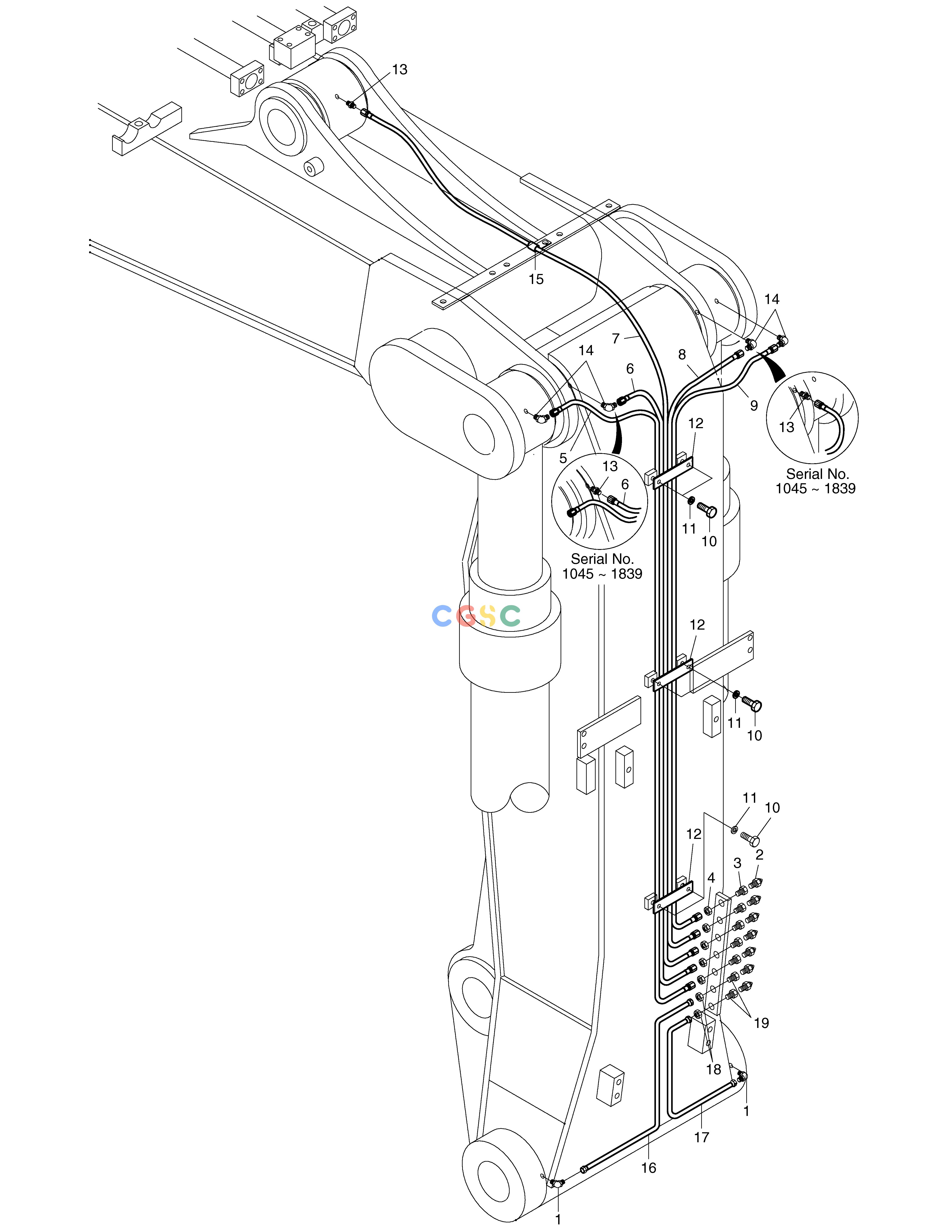 斗山零件查询FRONT LUBRICATION PIPING-ARTI.BOOM SOLAR 220LC-V Doosan parts catalog online