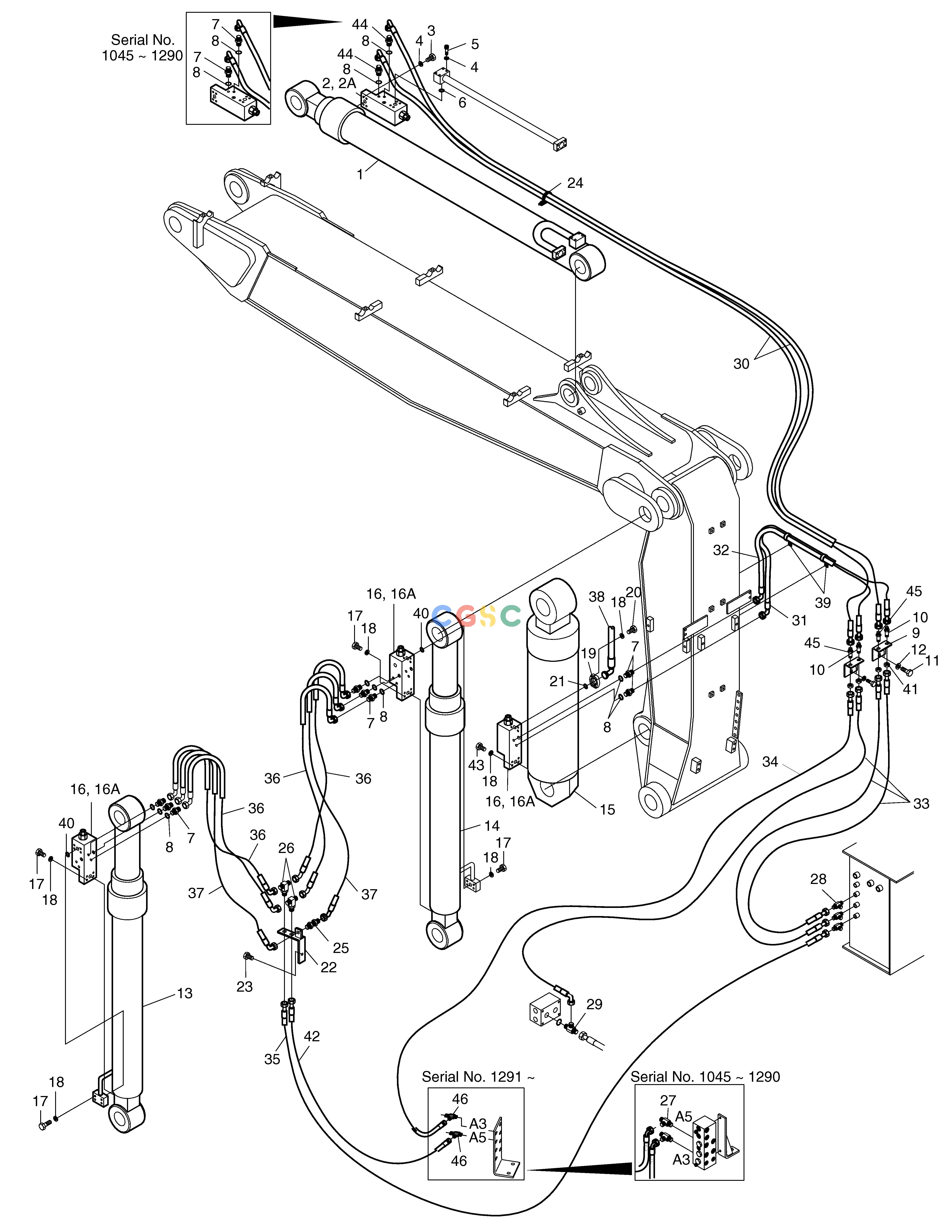 斗山零件查询LOCK VALVE PIPING-ARTI.BOOM SOLAR 220LC-V Doosan parts catalog online
