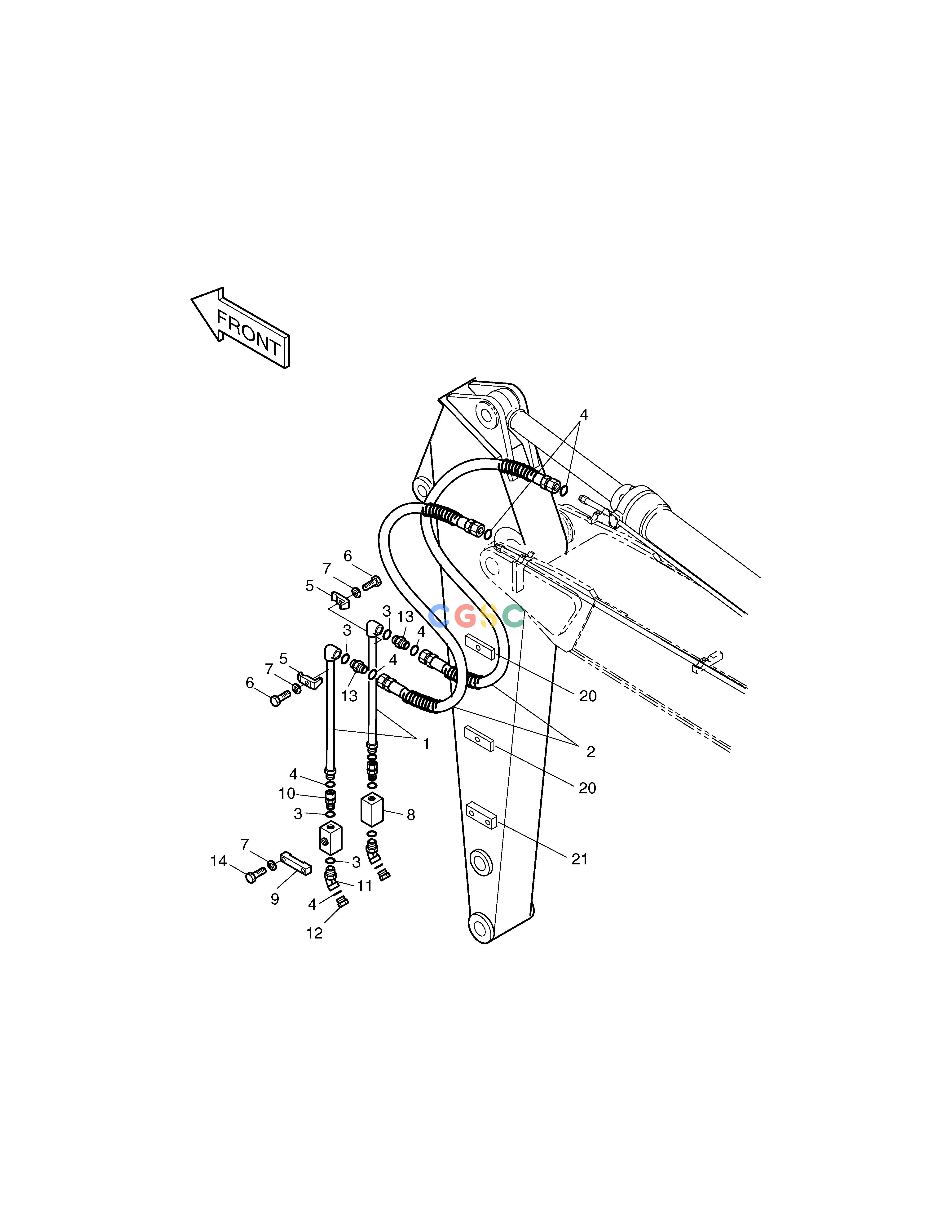斗山零件查询ARM PIPING-ARM 2.9m 1 & 2 WAY(ARTI.BOOM) SOLAR 220LC-V Doosan parts catalog online