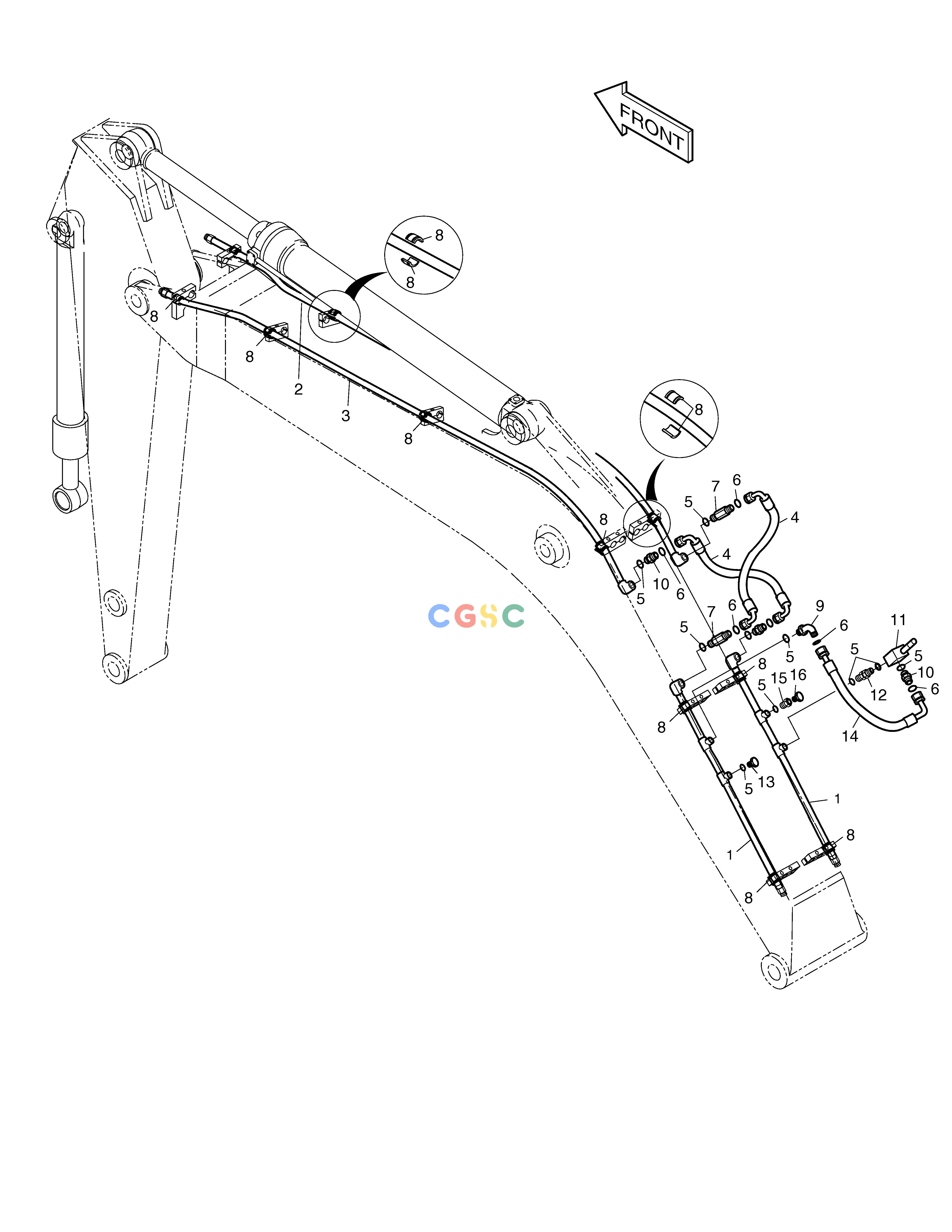 斗山零件查询BOOM PIPING-ONE WAY(JAPAN) SOLAR 220LC-V Doosan parts catalog online