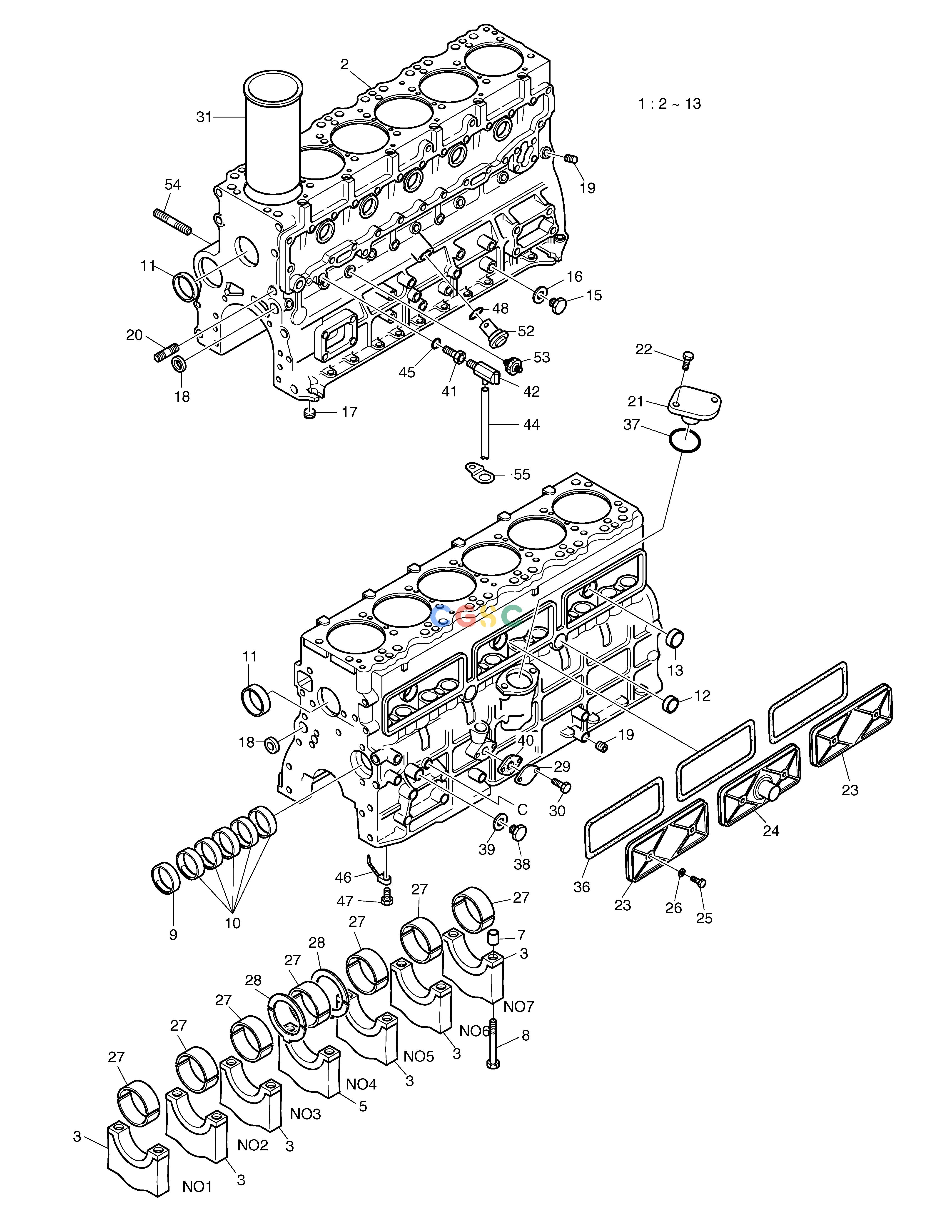 斗山零件查询CYLINDER BLOCK SOLAR 130W-V(2) Doosan parts catalog online
