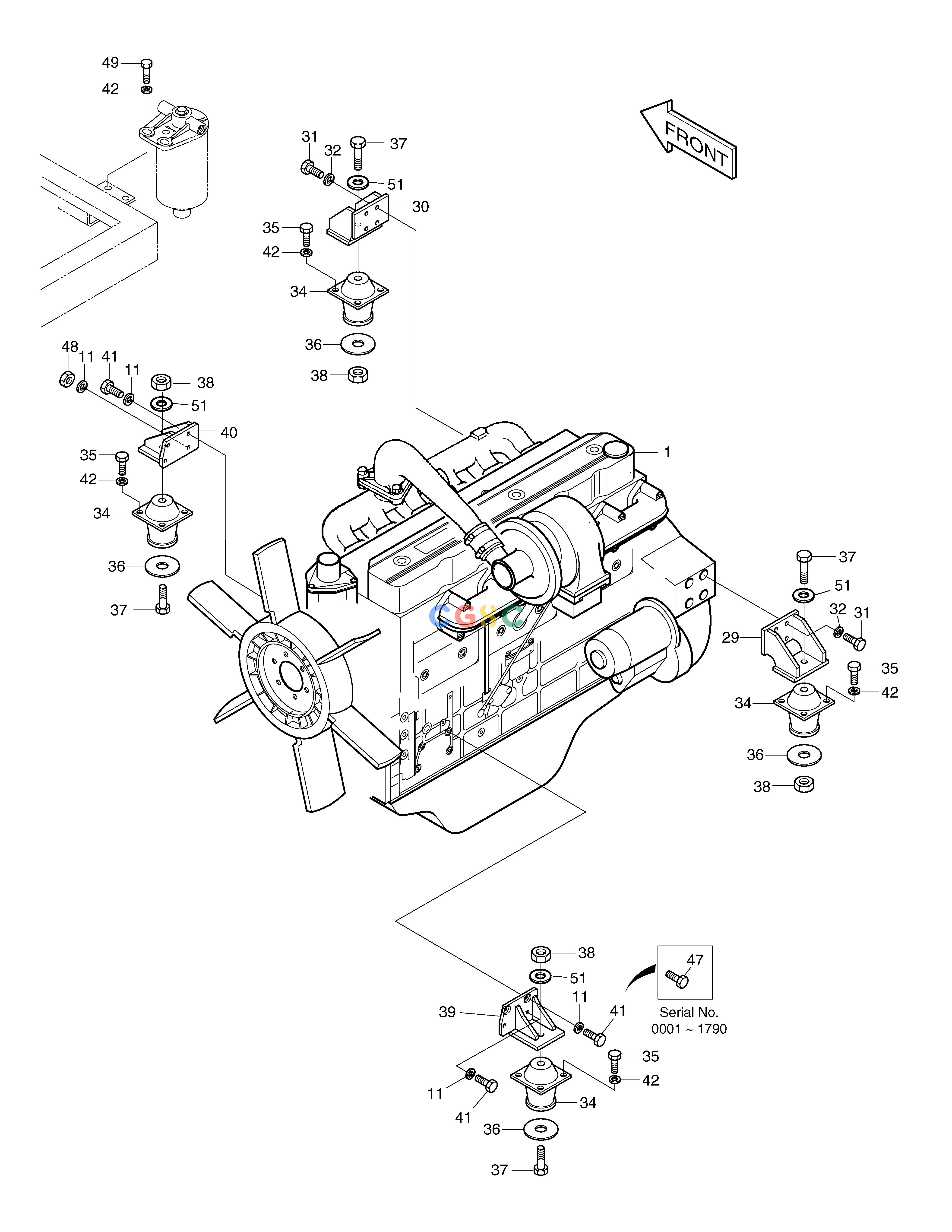 斗山零件查询ENGINE MOUNTING SOLAR 130W-V(2) Doosan parts catalog online