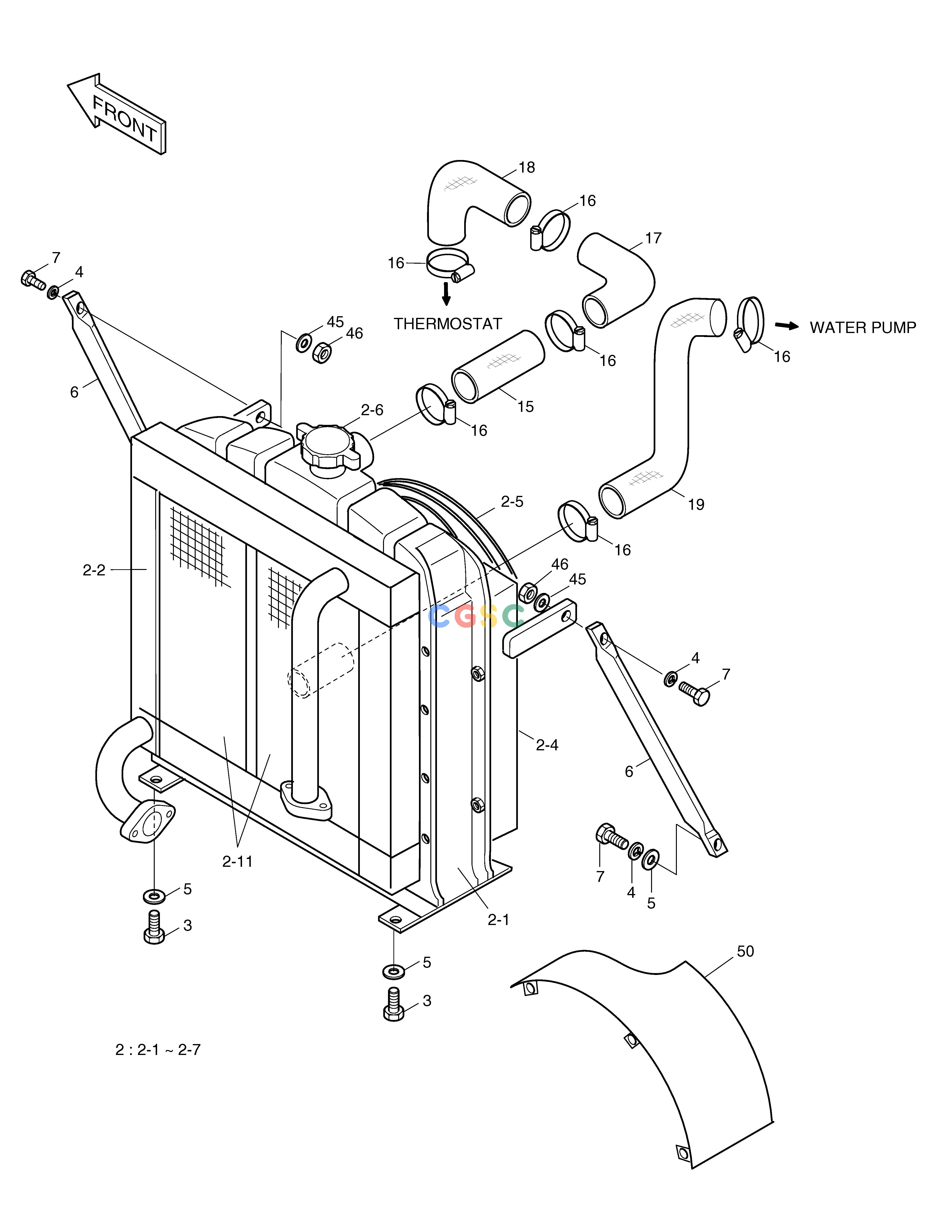 斗山零件查询RADIATOR & OIL COOLER SOLAR 130W-V(2) Doosan parts catalog online