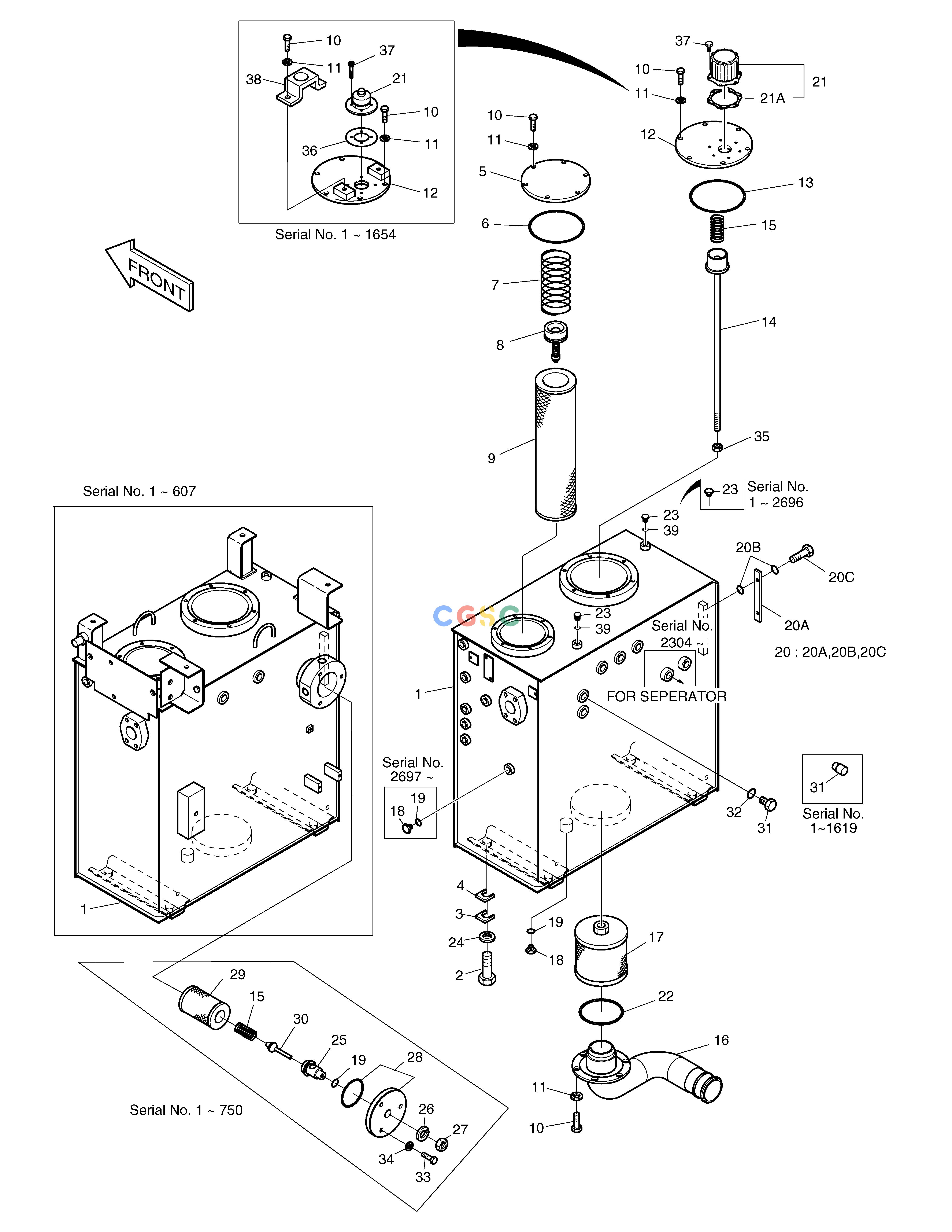 斗山零件查询OIL TANK SOLAR 130W-V(2) Doosan parts catalog online