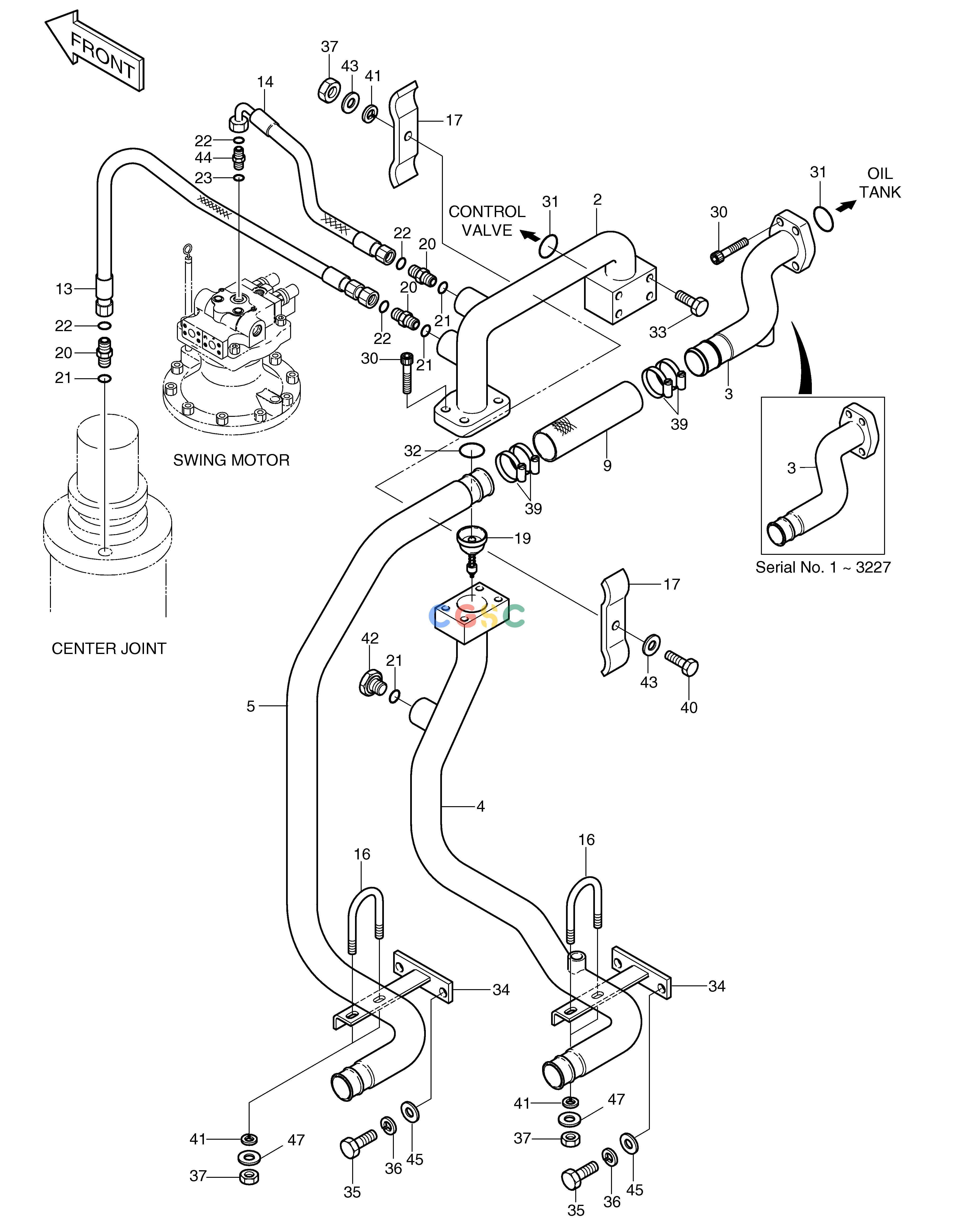 斗山零件查询OIL COOLER PIPING(2) SOLAR 130W-V(2) Doosan parts catalog online