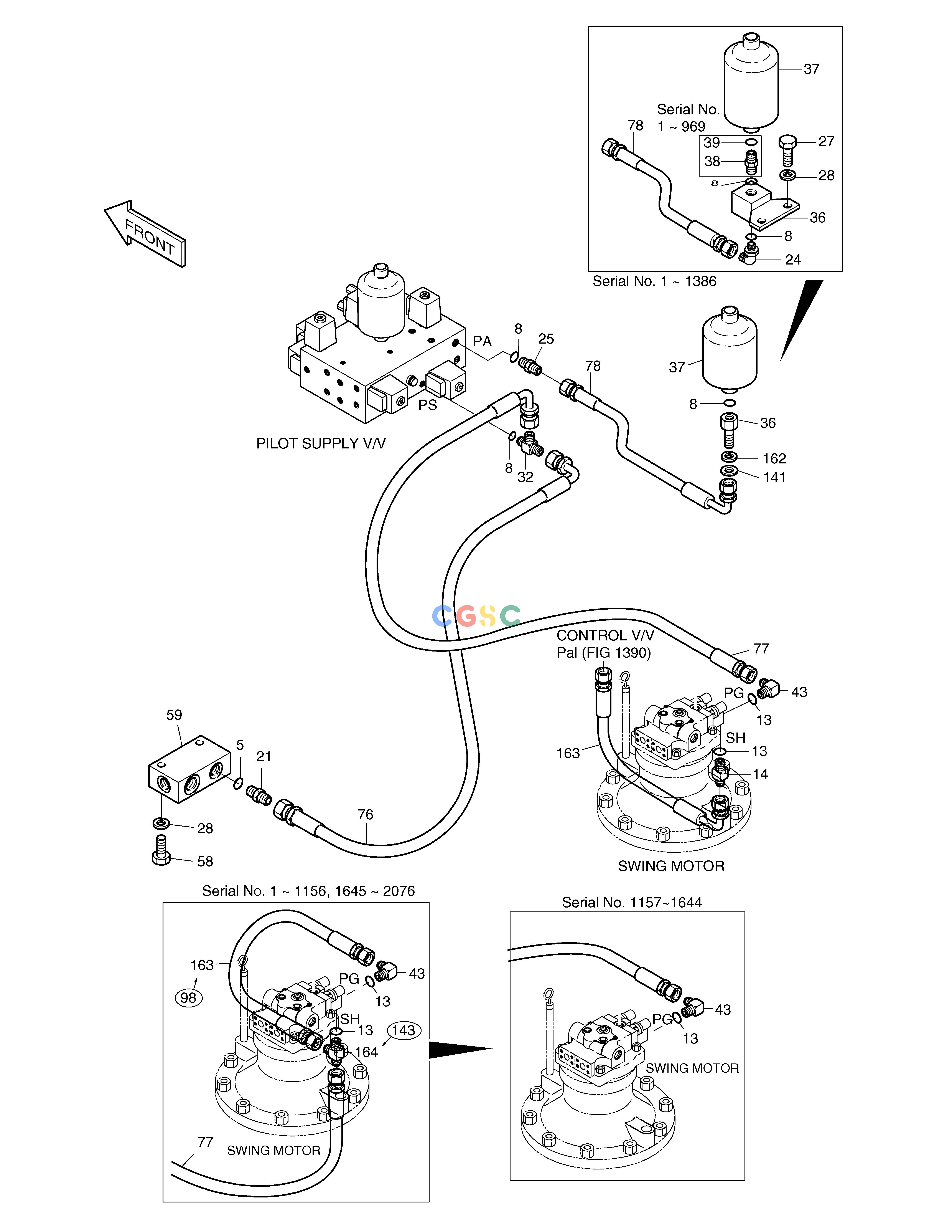 斗山零件查询PILOT PIPING(2) SOLAR 130W-V(2) Doosan parts catalog online