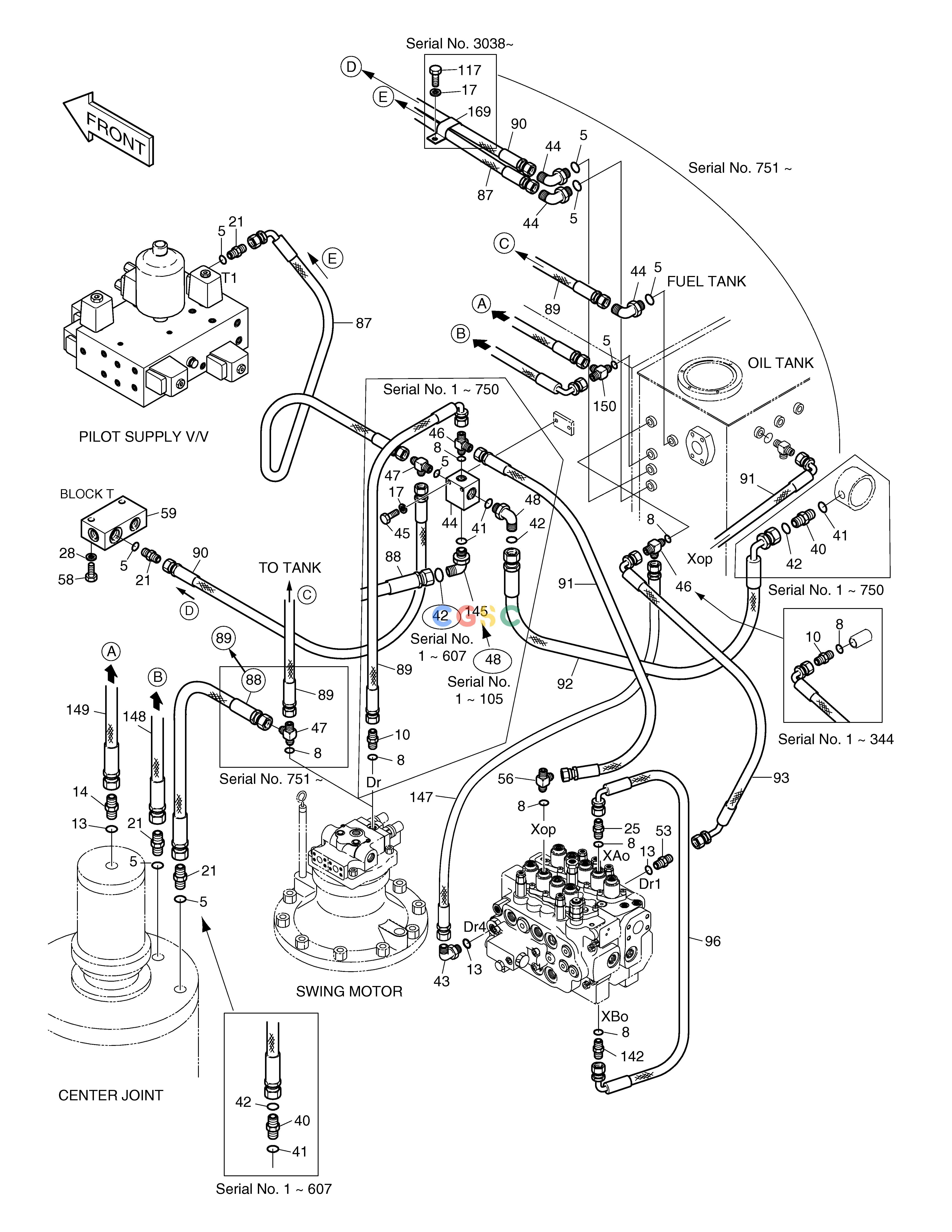斗山零件查询PILOT PIPING(3) SOLAR 130W-V(2) Doosan parts catalog online