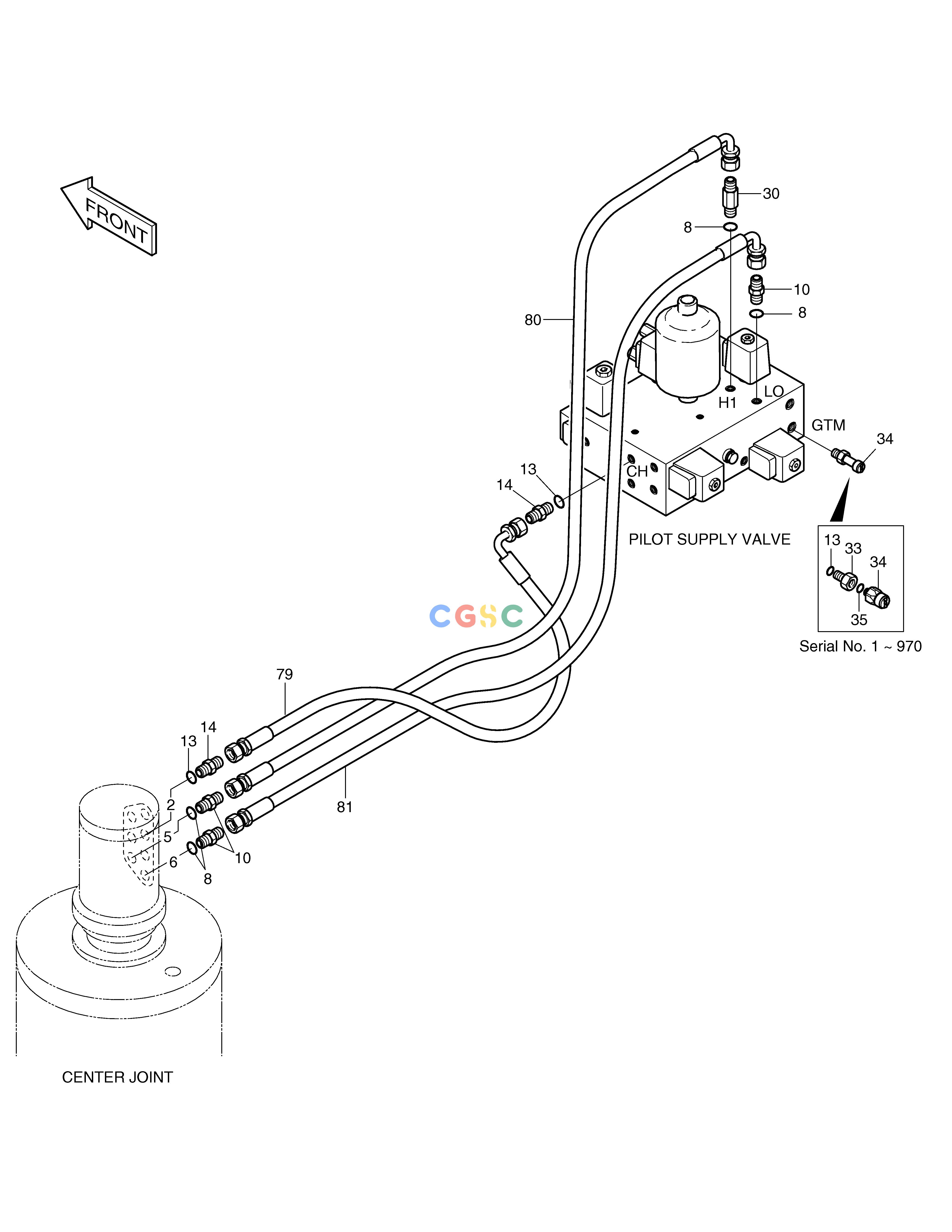 斗山零件查询PILOT PIPING(10) SOLAR 130W-V(2) Doosan parts catalog online