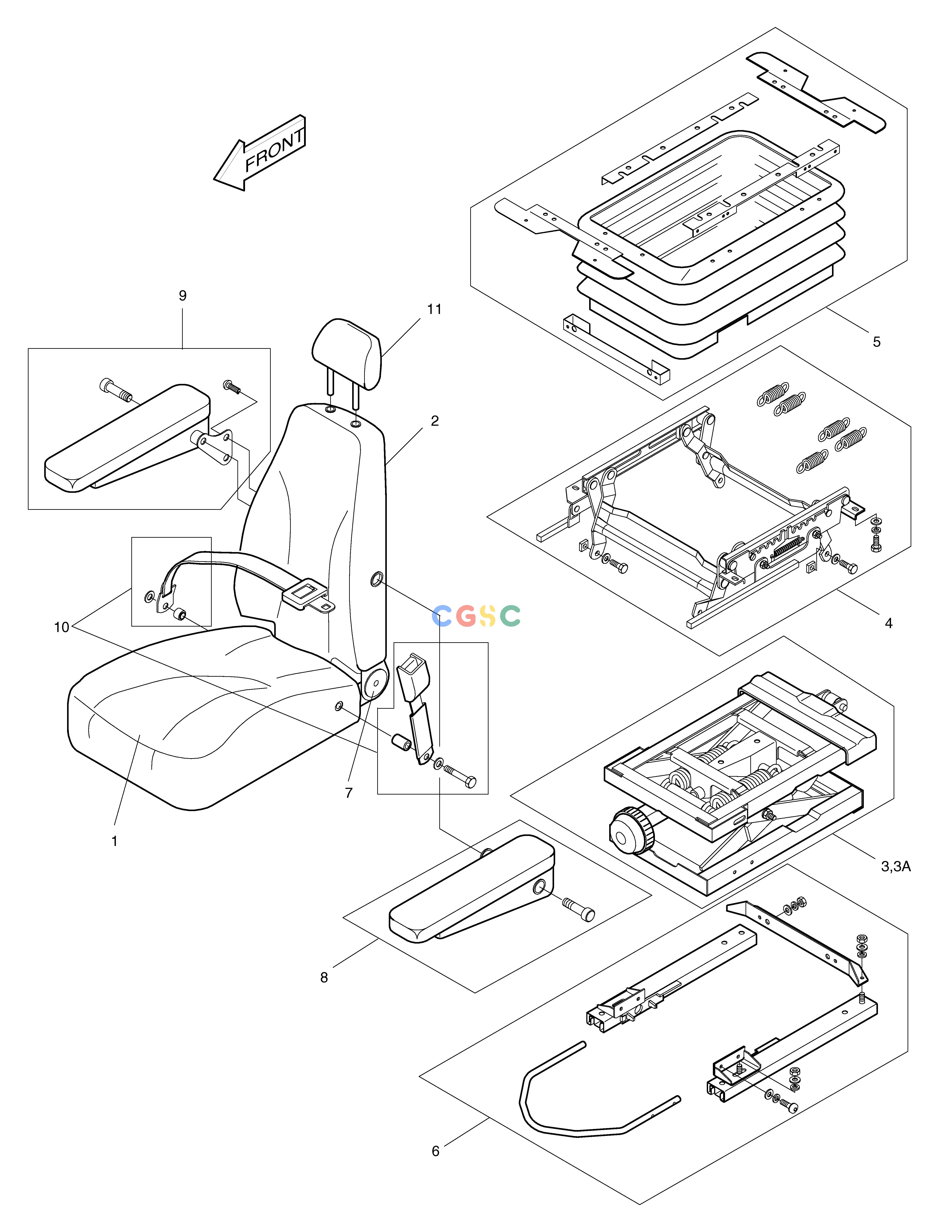 斗山零件查询SEAT-EXCEPT EUROPE & U.S.A SOLAR 130W-V(2) Doosan parts catalog online