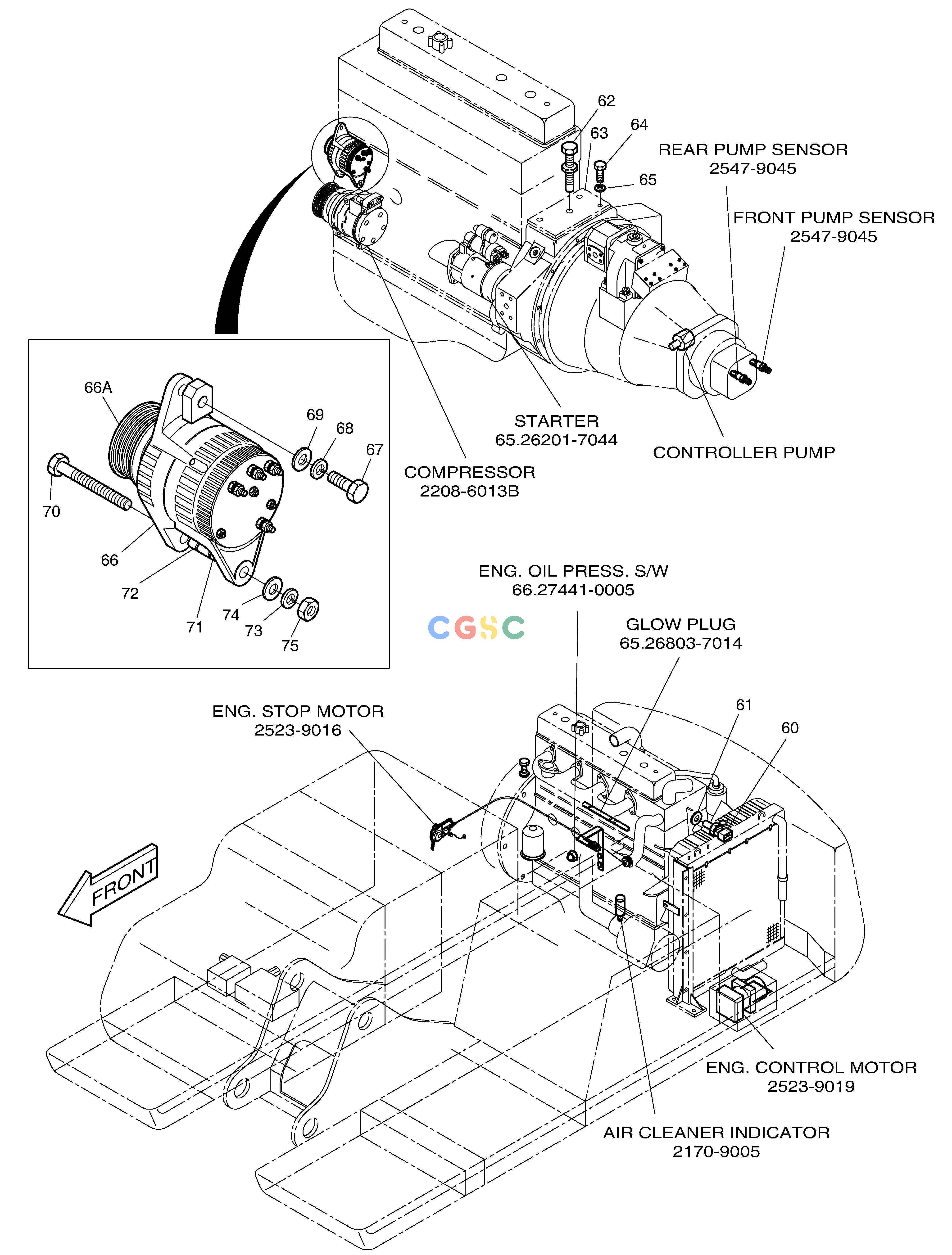 斗山零件查询ELECTRIC PARTS(6)-ENGINE SOLAR 130W-V(2) Doosan parts catalog online