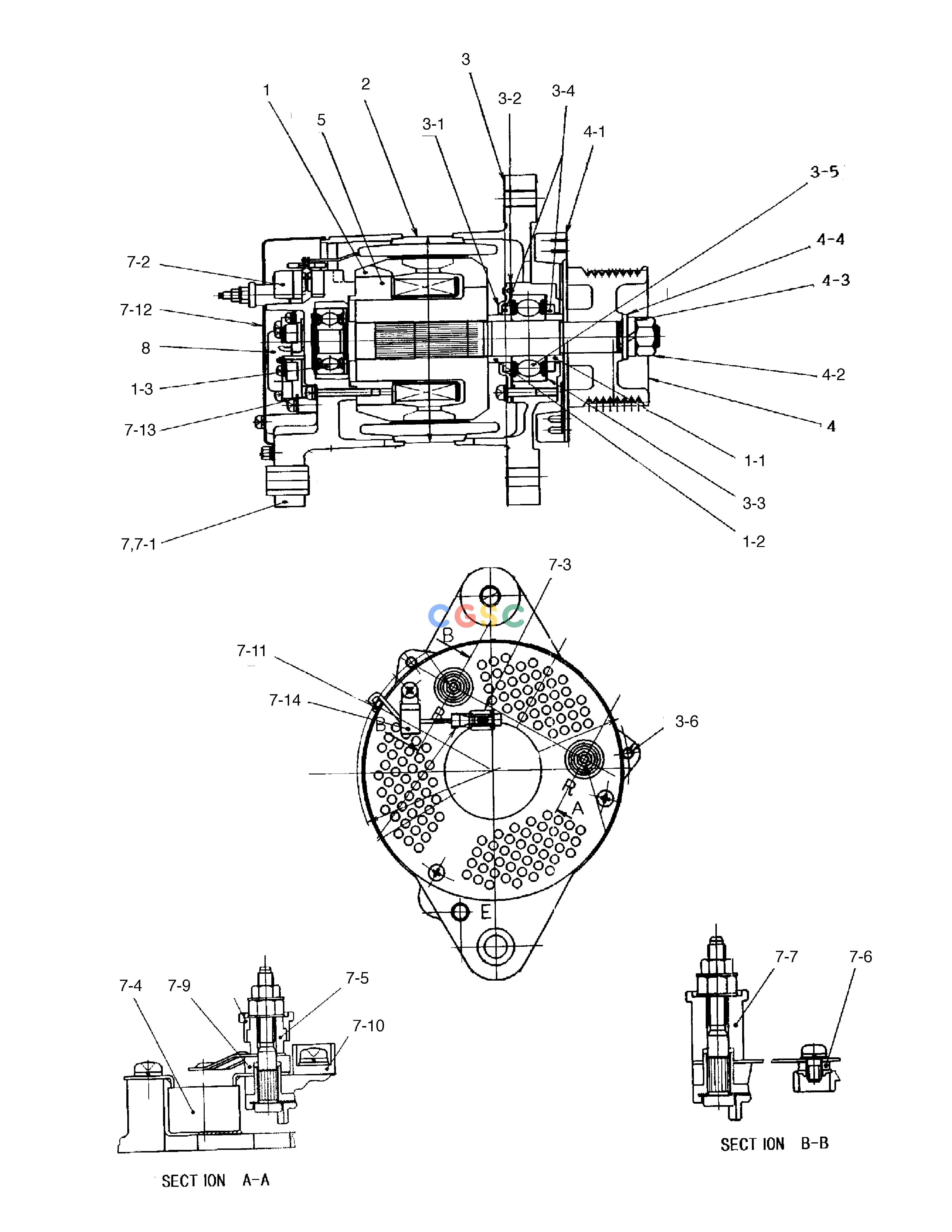 斗山零件查询ALTERNATOR SOLAR 130W-V(2) Doosan parts catalog online