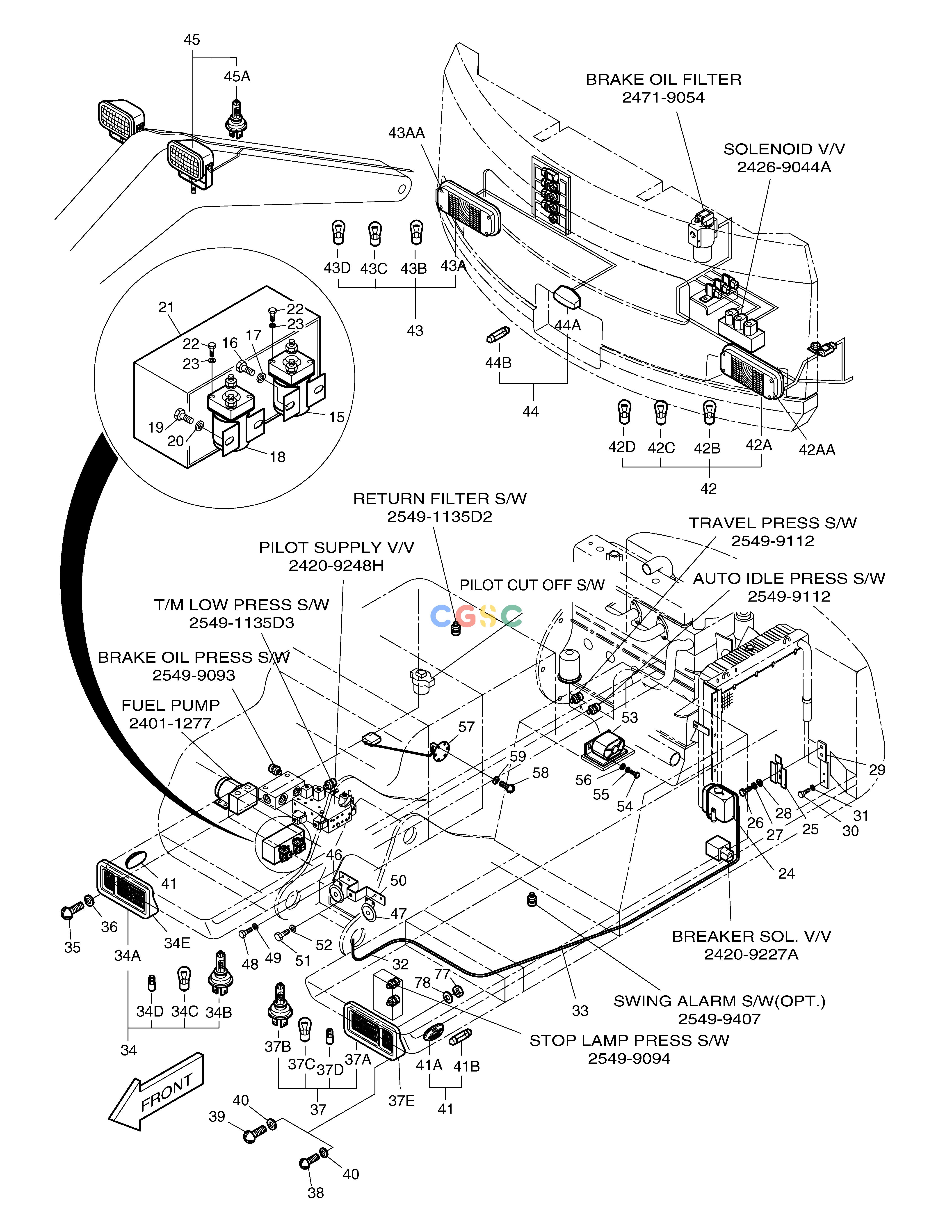 斗山零件查询ELECTRIC PARTS(7)-RELATED PART SOLAR 130W-V(2) Doosan parts catalog online