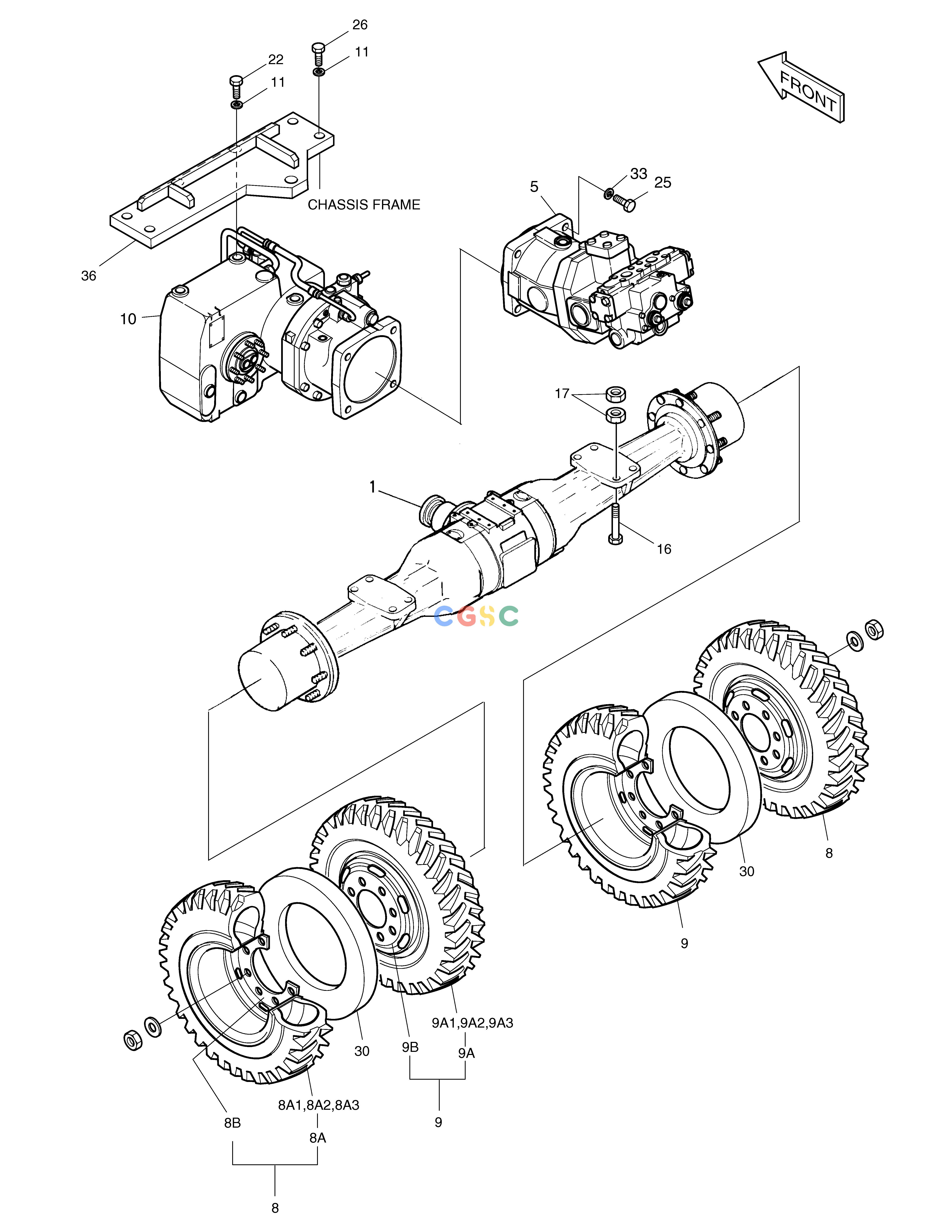 斗山零件查询POWER TRAIN(2)-REAR AXLE SOLAR 130W-V(2) Doosan parts catalog online