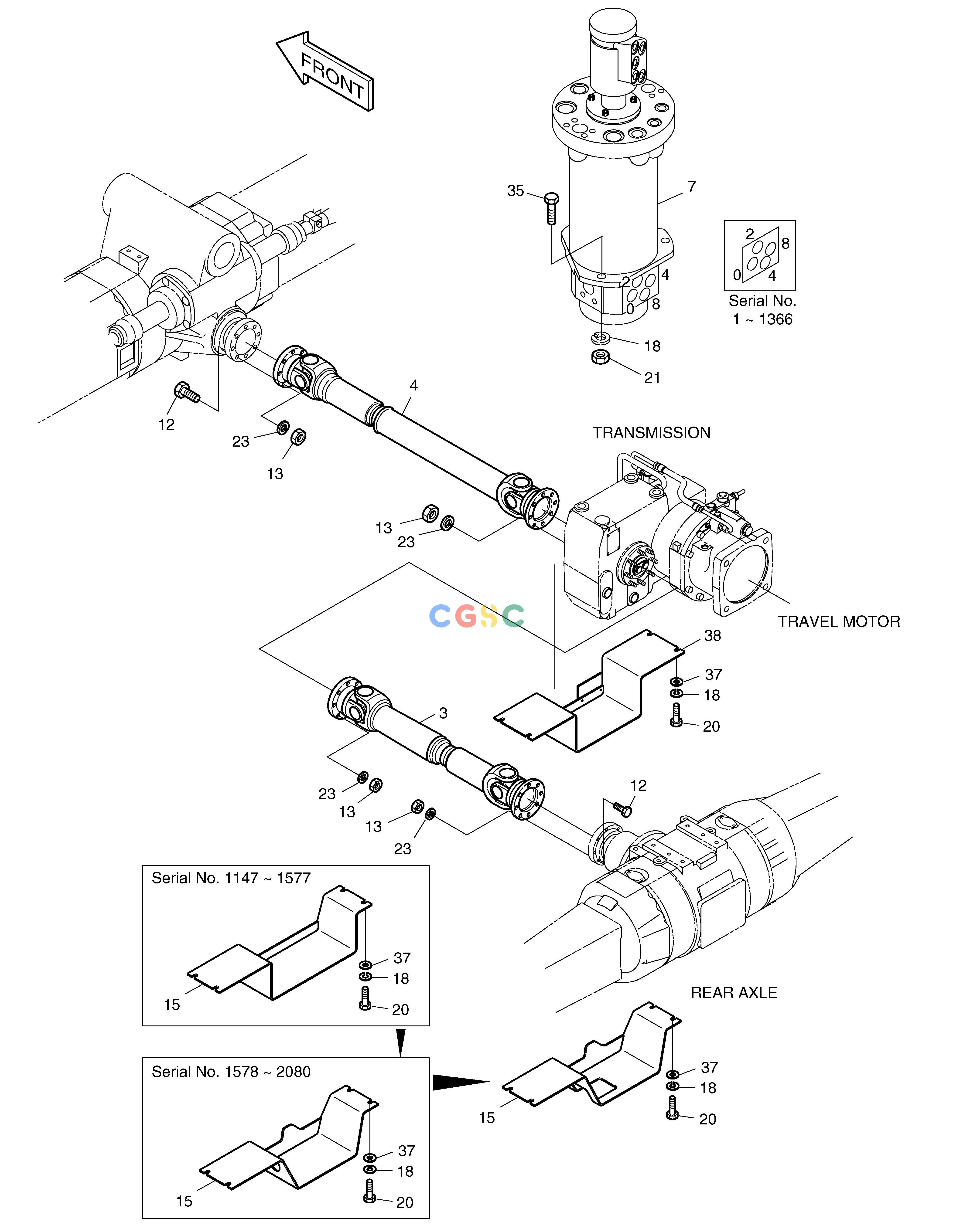 斗山零件查询POWER TRAIN(3)-SHAFT& C/J SOLAR 130W-V(2) Doosan parts catalog online