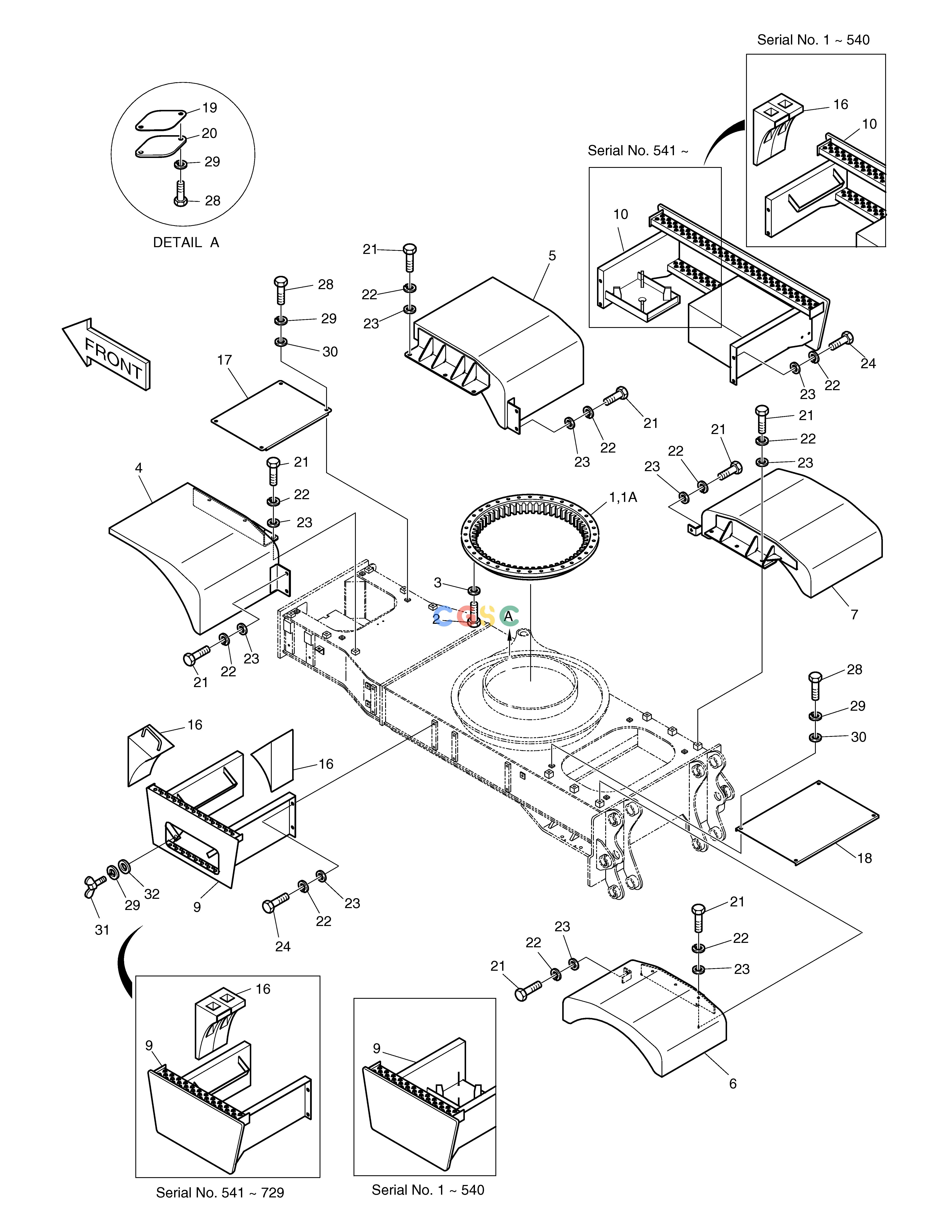 斗山零件查询CHASSIS COMPONENTS SOLAR 130W-V(2) Doosan parts catalog online
