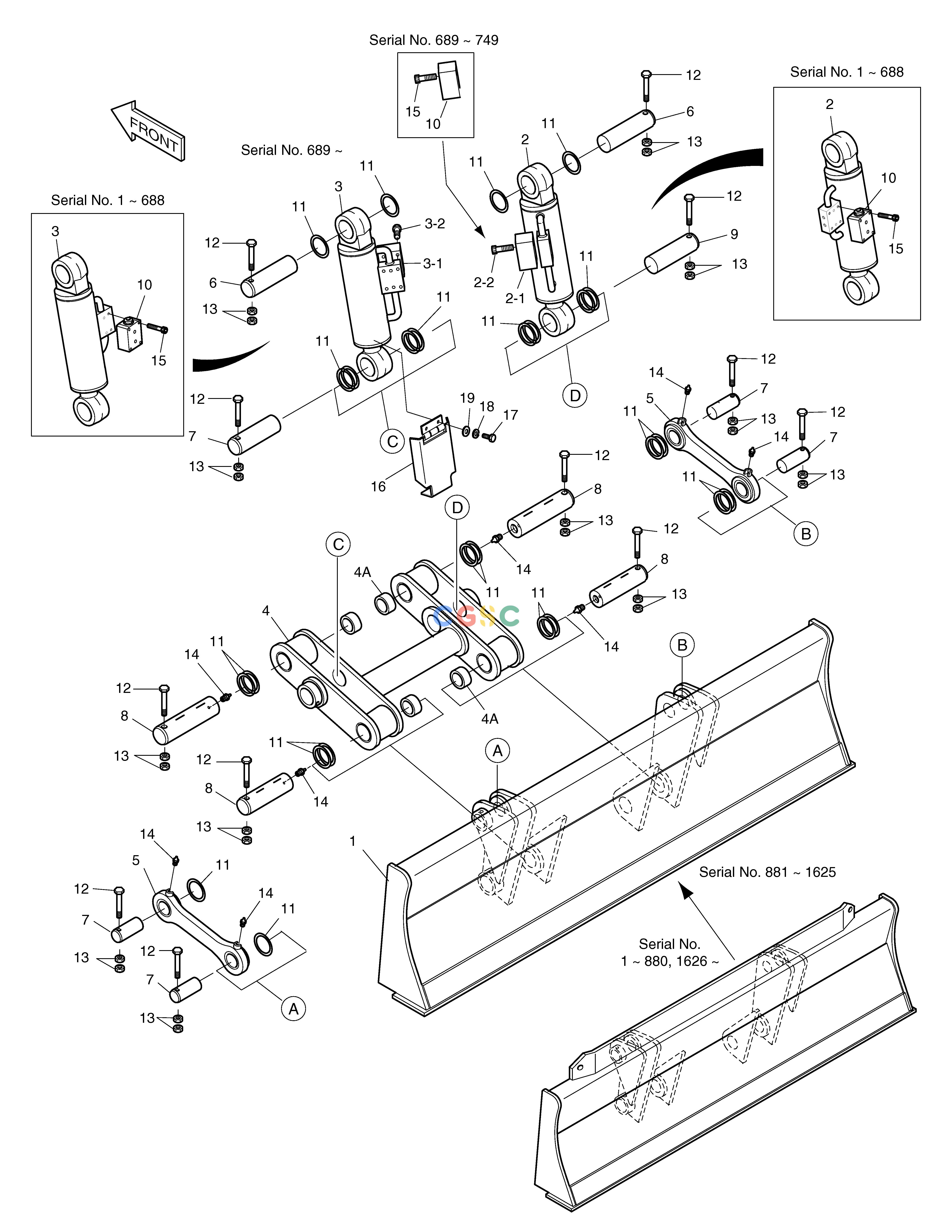 斗山零件查询DOZER BLADE SOLAR 130W-V(2) Doosan parts catalog online
