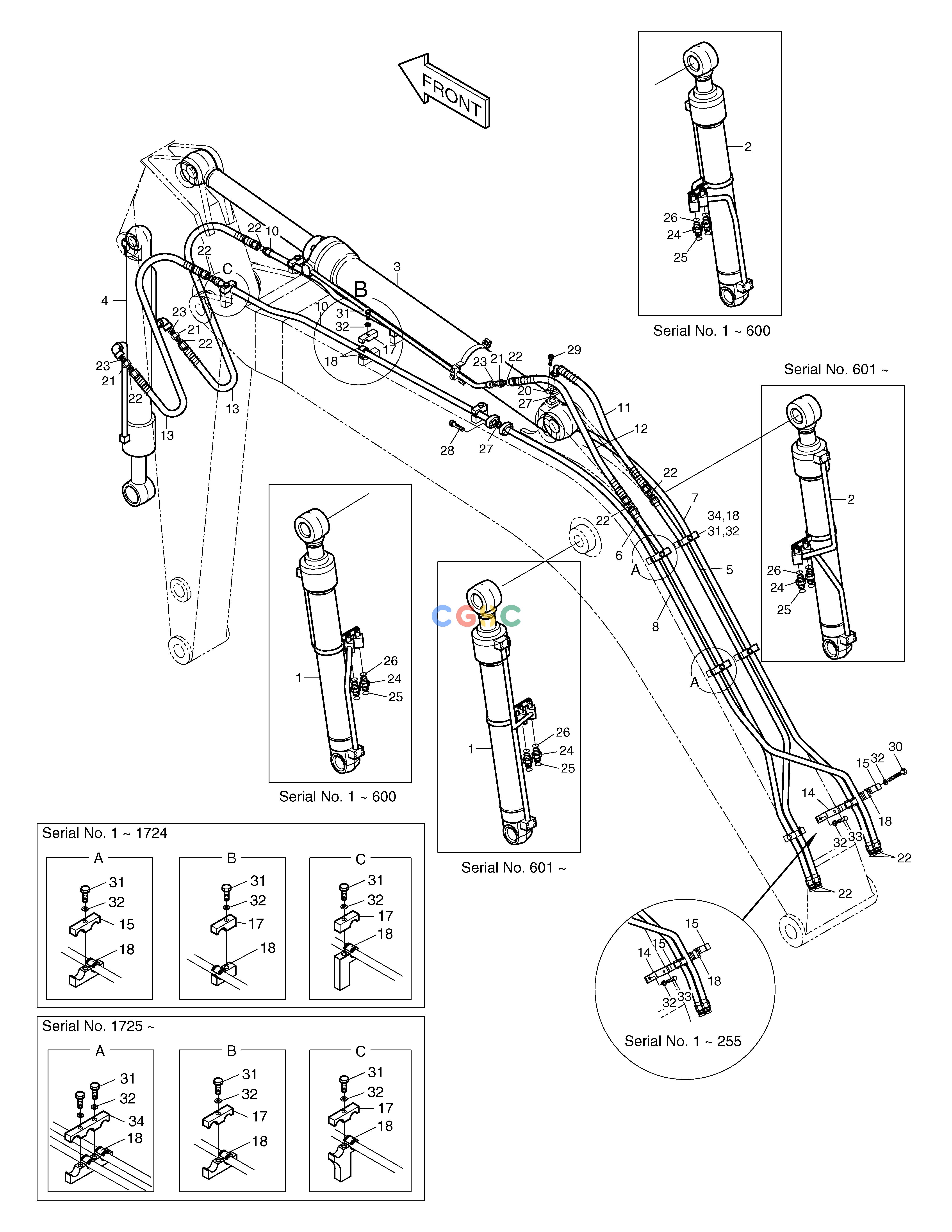 斗山零件查询FRONT PIPING SOLAR 130W-V(2) Doosan parts catalog online