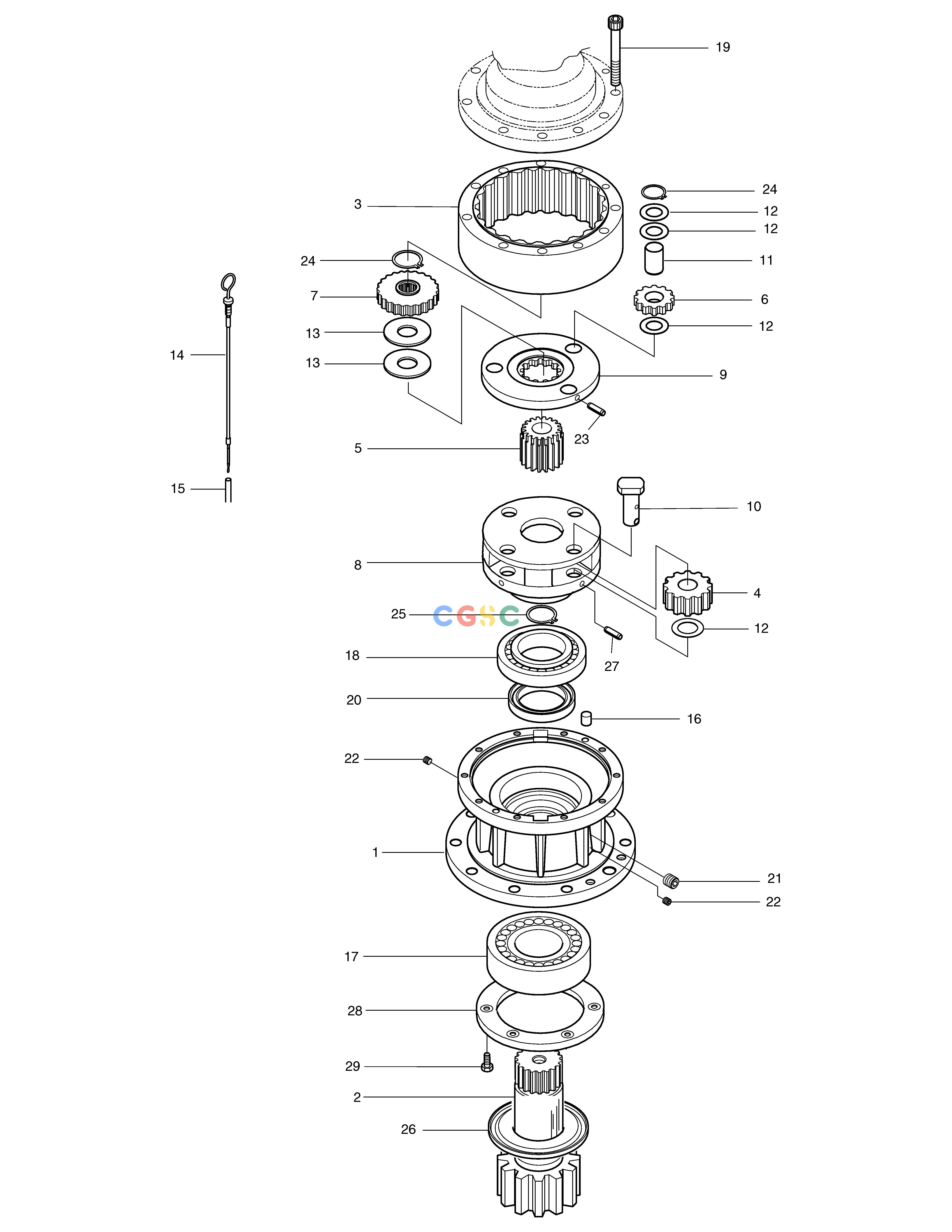 斗山零件查询SWING REDUCTION GEAR SOLAR 130W-V(2) Doosan parts catalog online