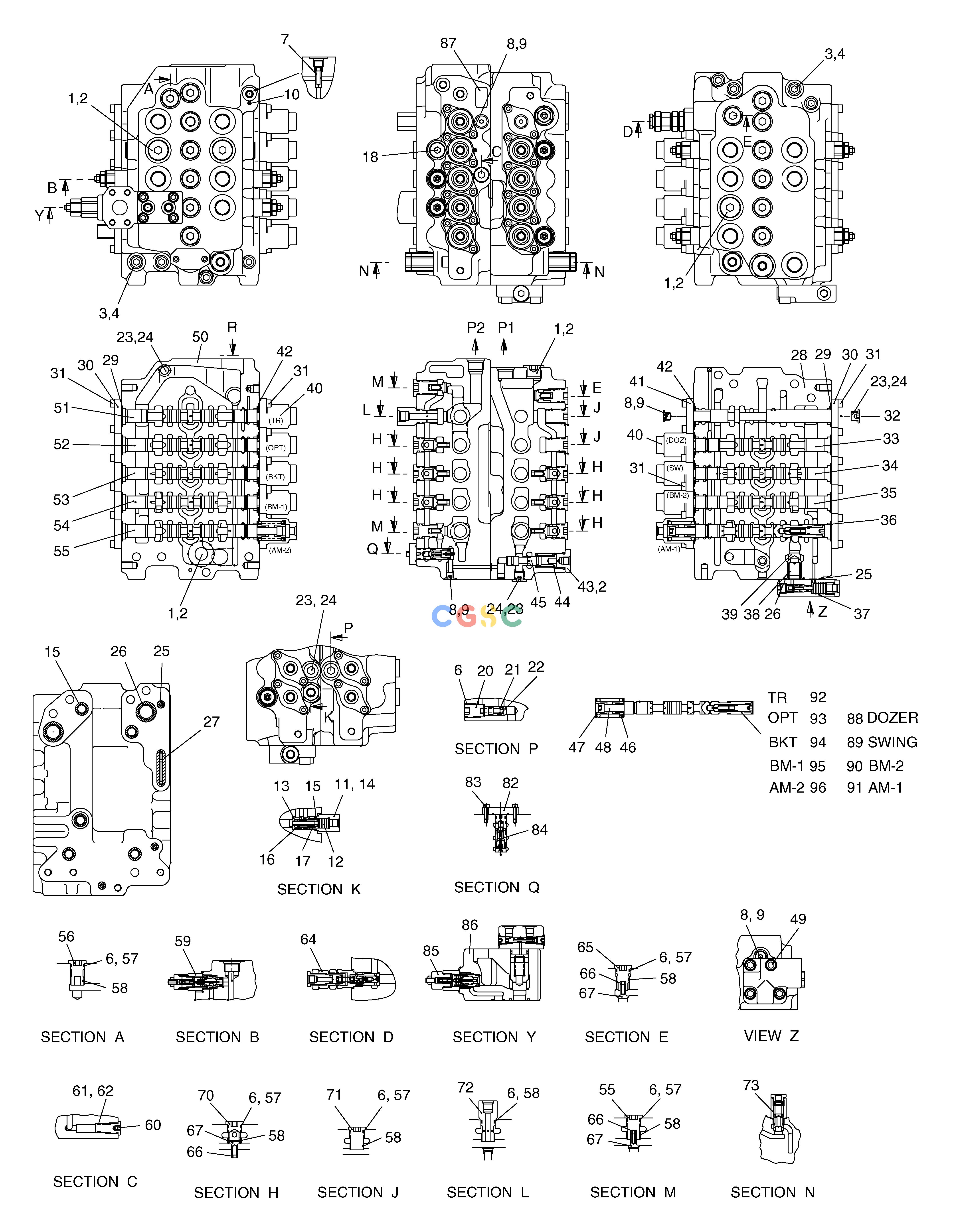 斗山零件查询CONTROL VALVE SOLAR 130W-V(2) Doosan parts catalog online