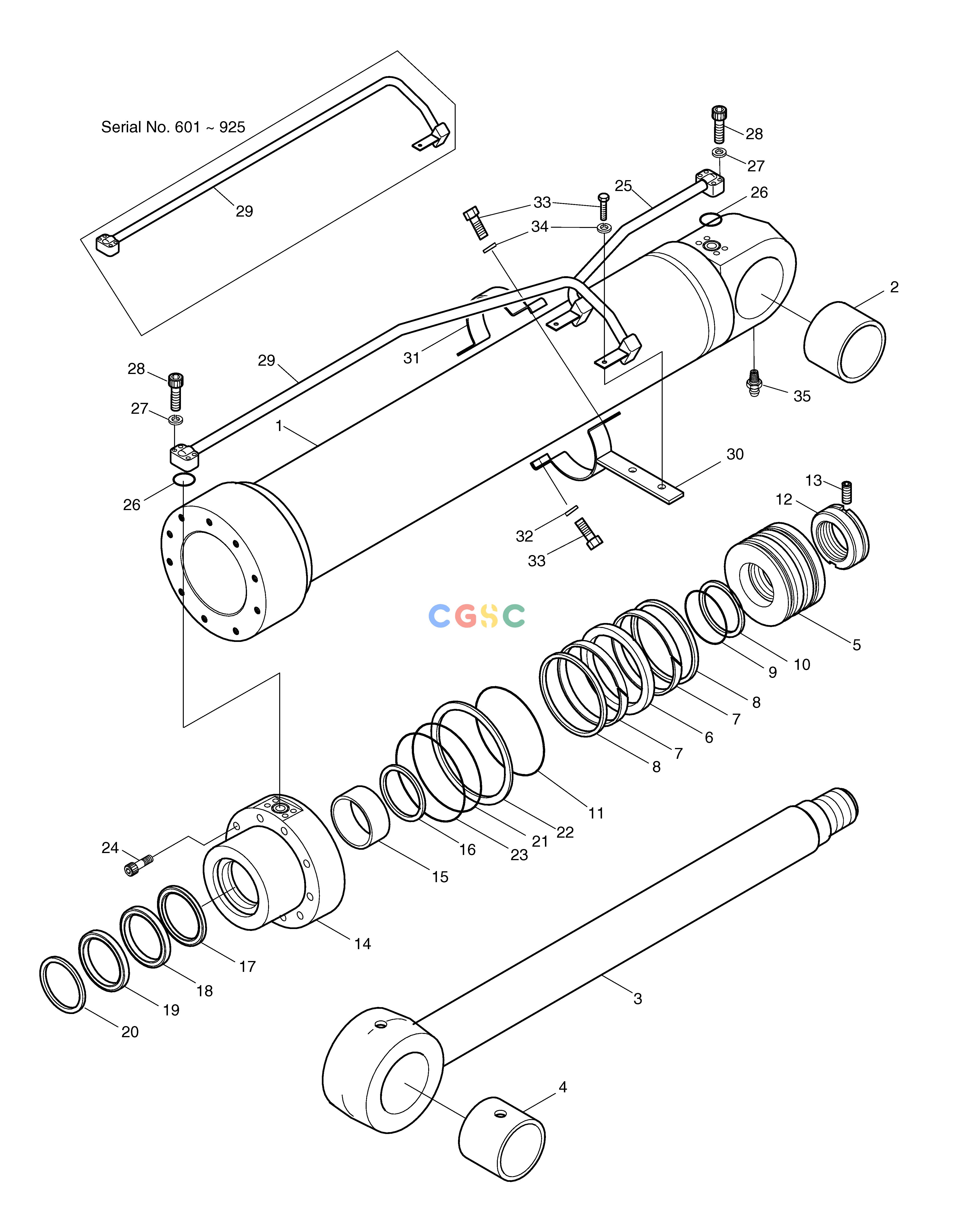斗山零件查询BOOM CYLINDER-R.H SOLAR 130W-V(2) Doosan parts catalog online