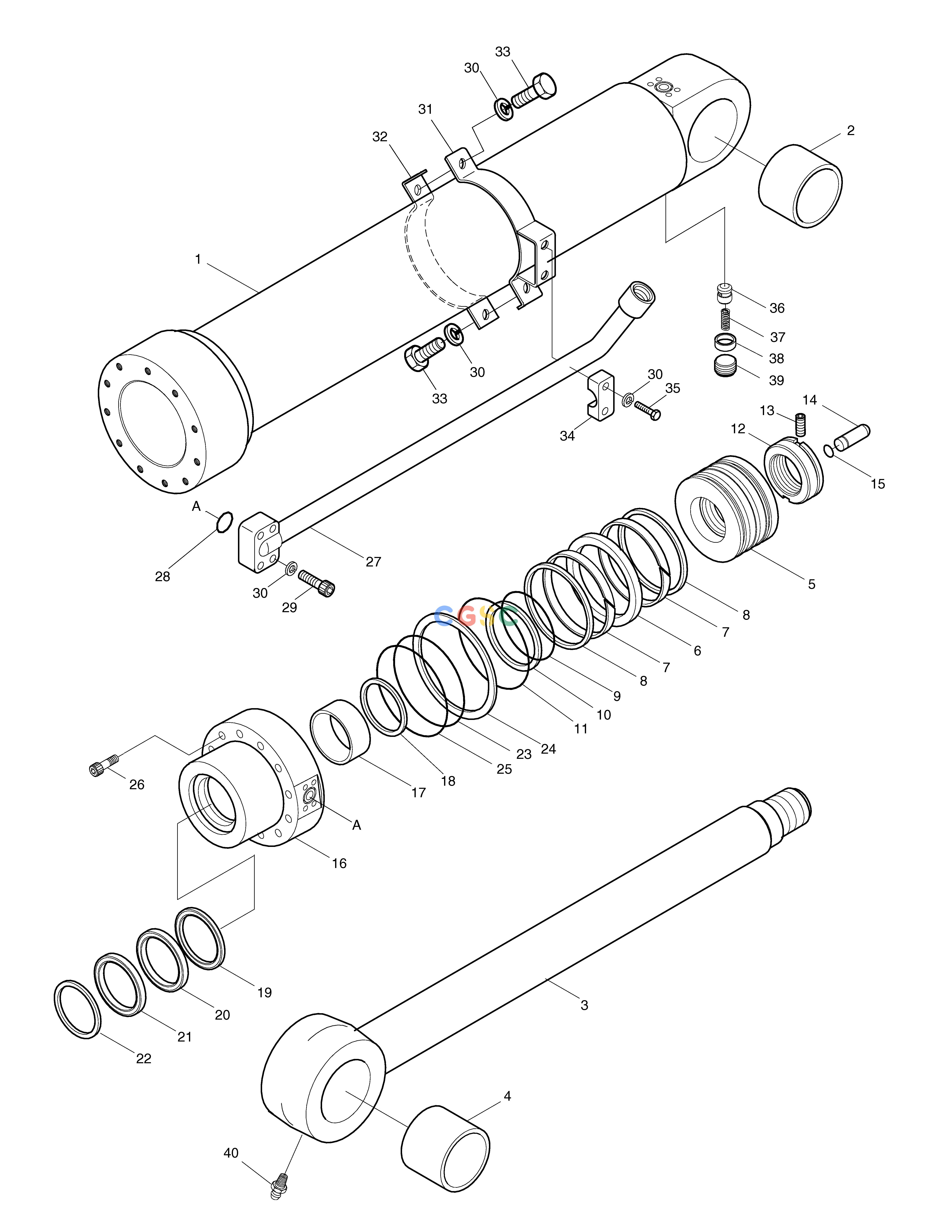 斗山零件查询ARM CYLINDER-OPT.(2.5m 3.0m ARM) SOLAR 130W-V(2) Doosan parts catalog online