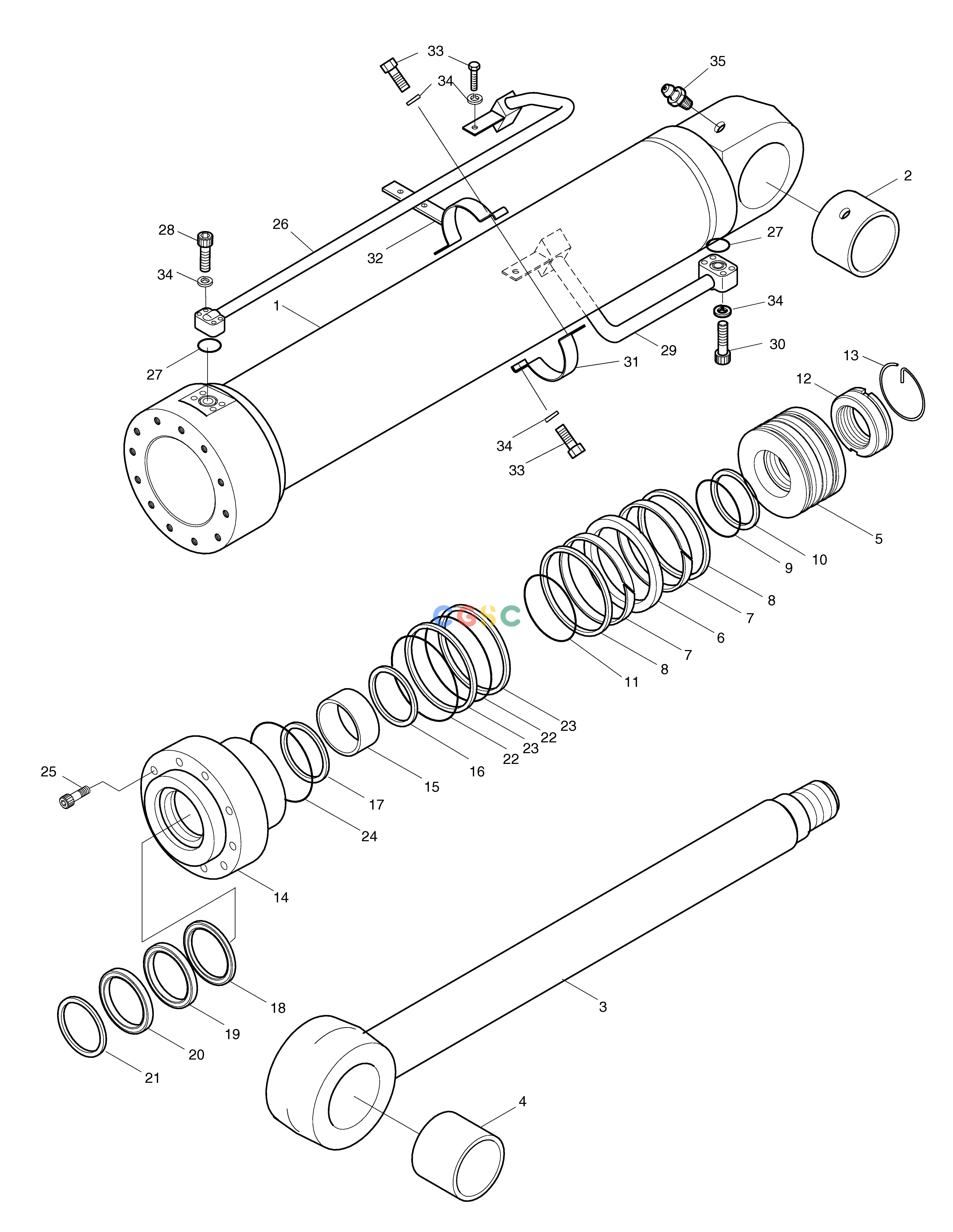 斗山零件查询BOOM CYLINDER-ARTI.BOOM(R.H) SOLAR 130W-V(2) Doosan parts catalog online