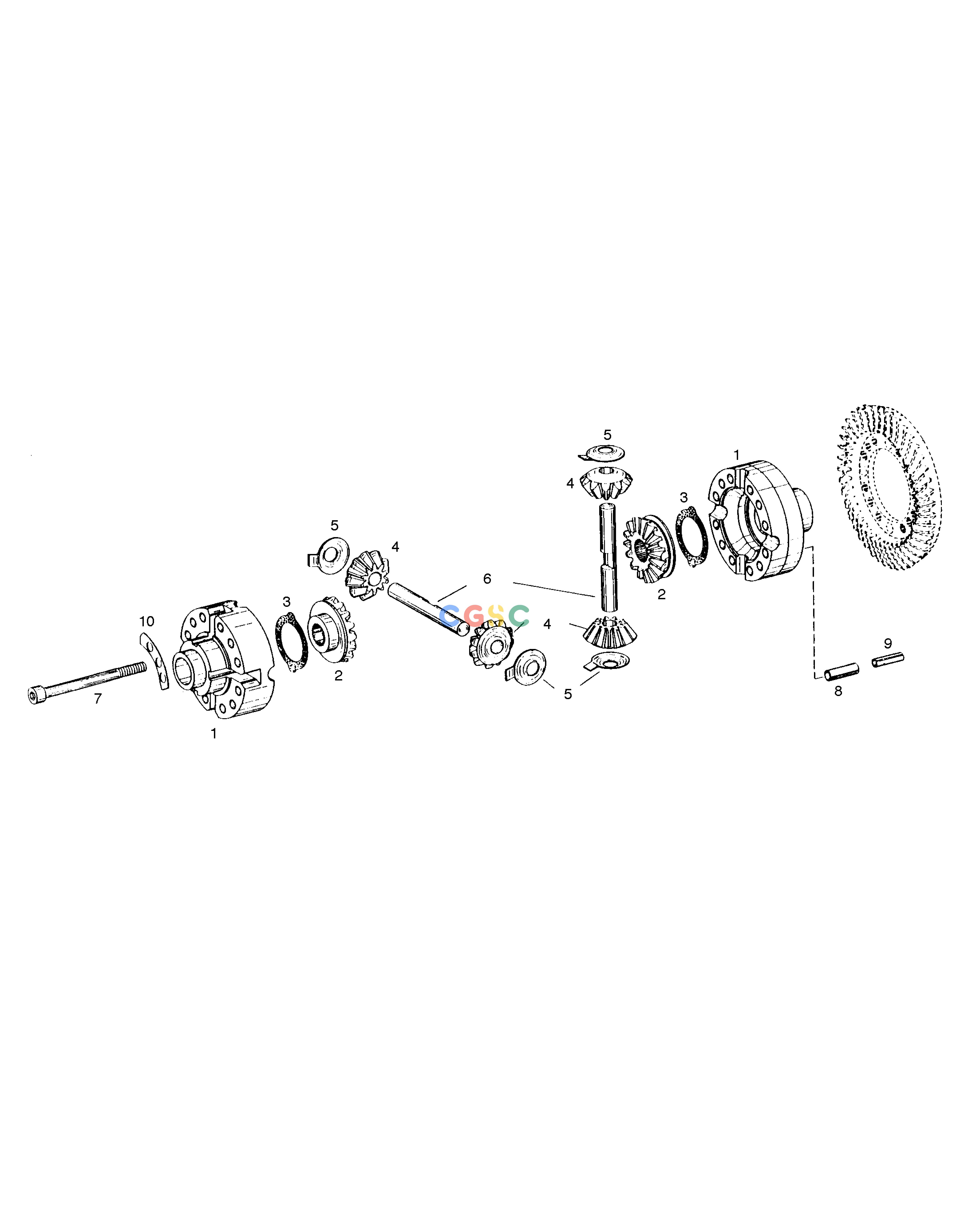斗山零件查询DIFFERENTIAL GEAR-FRONT AXLE SOLAR 130W-V(2) Doosan parts catalog online