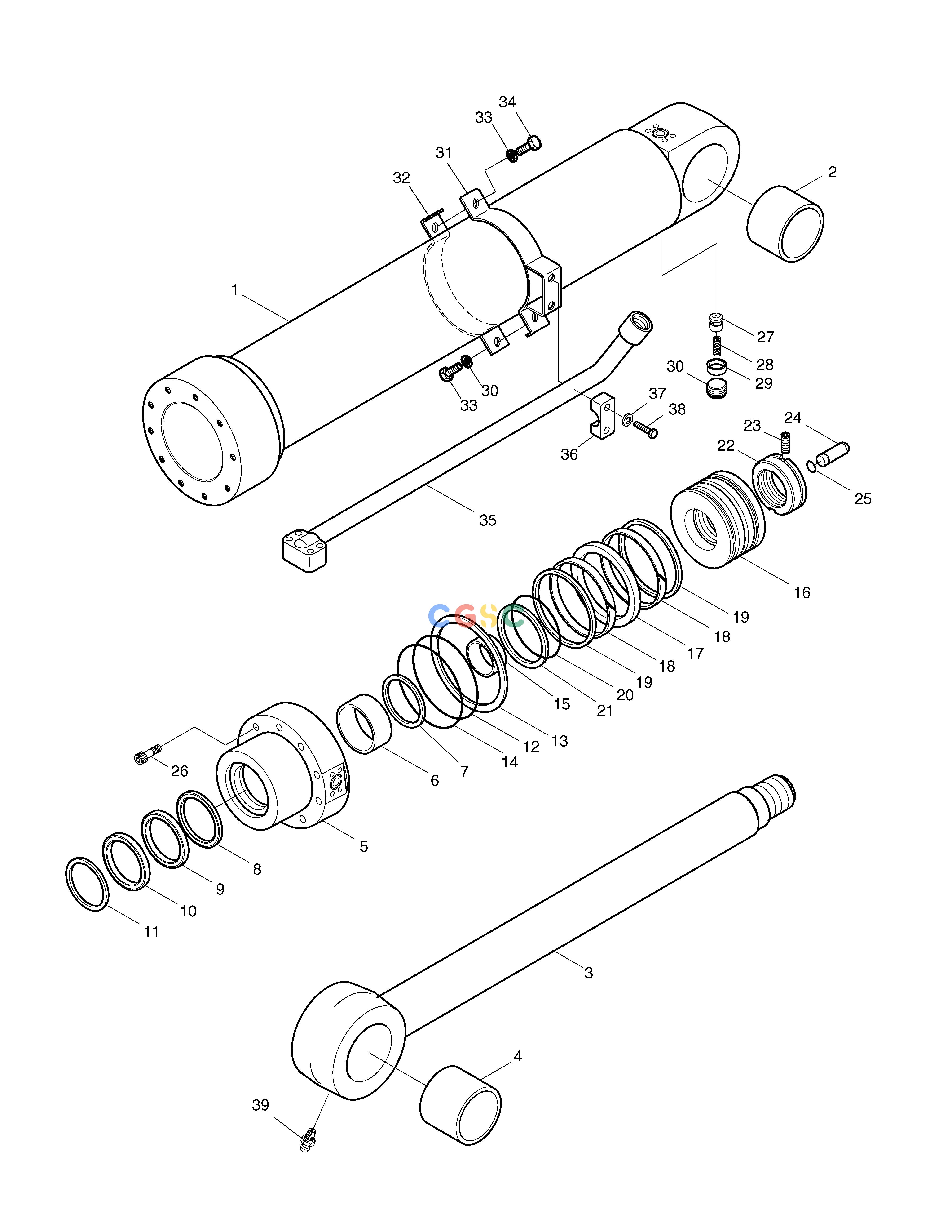 斗山零件查询ARM CYLINDER-BOOM 4.6m FOR LOCK VALVE SOLAR 130W-V(2) Doosan parts catalog online