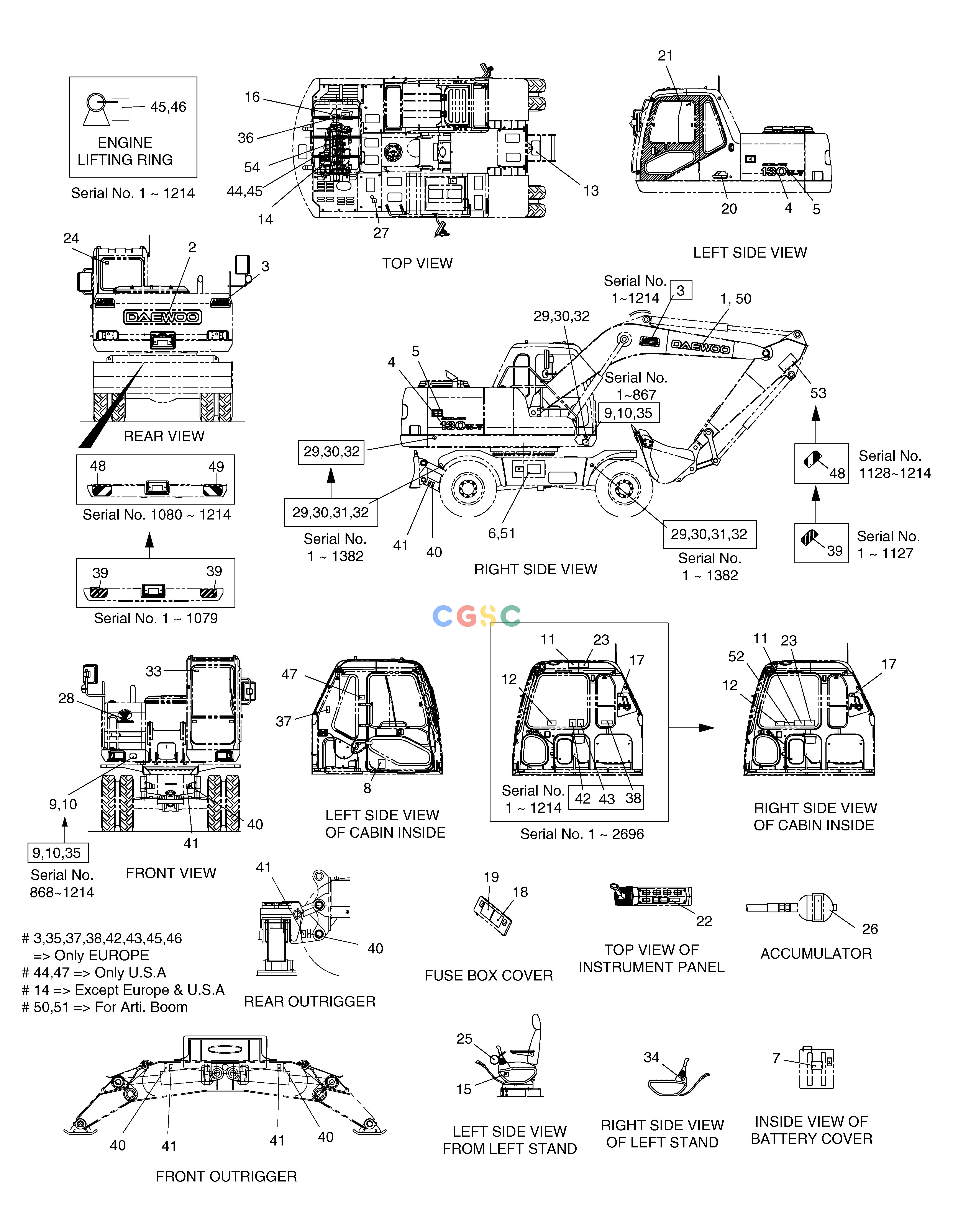斗山零件查询NAME PLATE-ENGLISH SOLAR 130W-V(2) Doosan parts catalog online