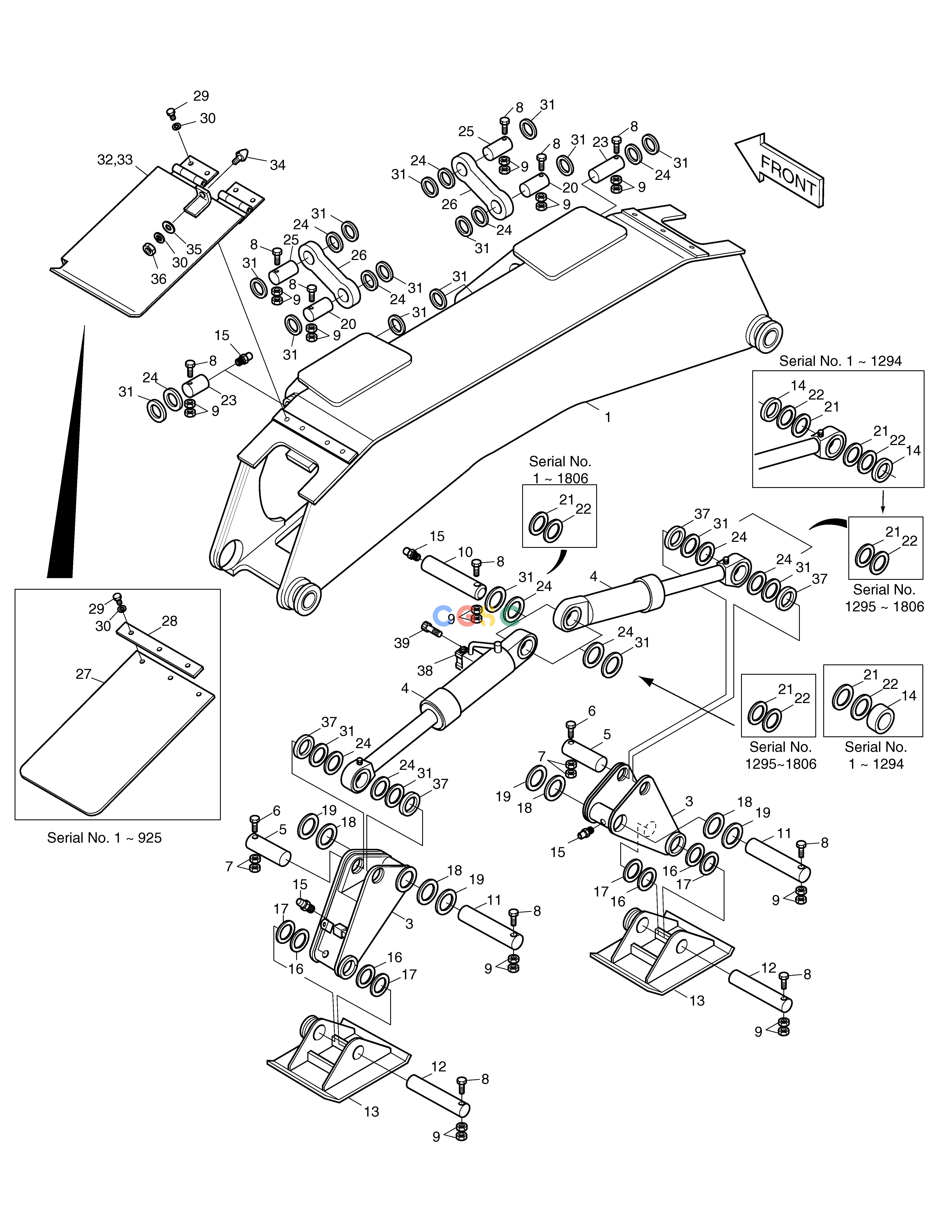 斗山零件查询REAR OUTRIGGER SOLAR 130W-V(2) Doosan parts catalog online